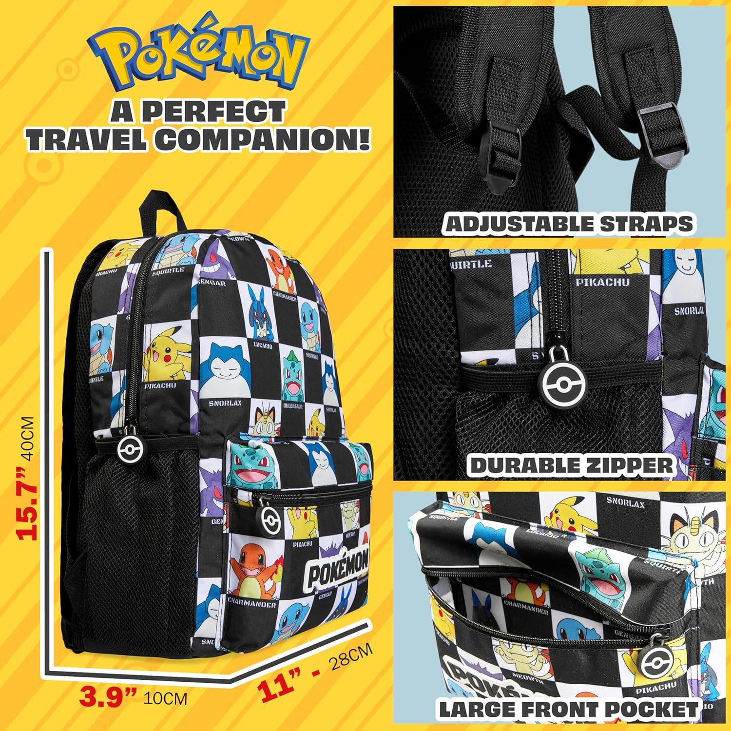 Mochila Escolar Pokemon Pikachu 40x28x10 cm Unisex Niños
