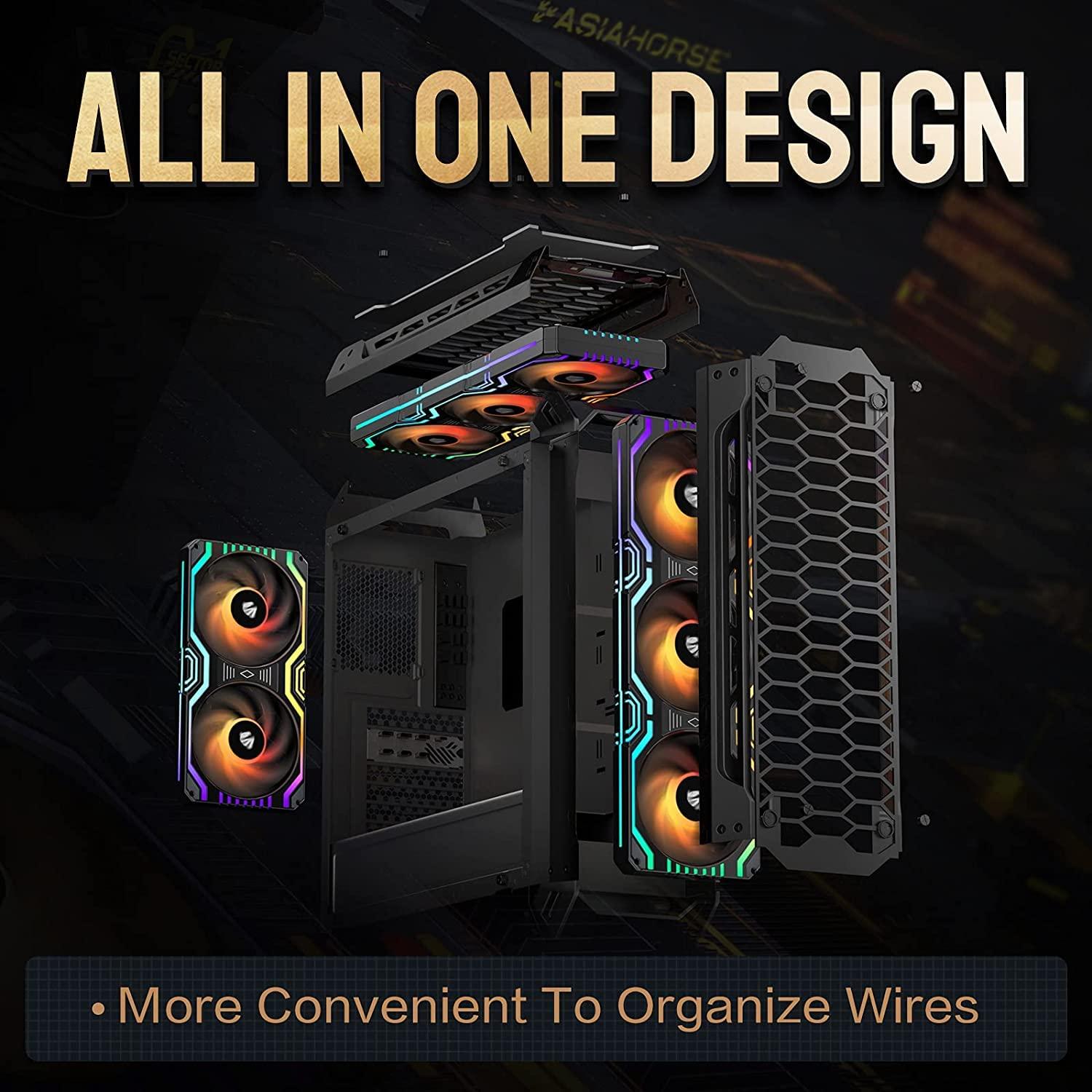 Ventilador RGB Asiahorse Matrix 360mm 56 LEDs PWM Silencioso