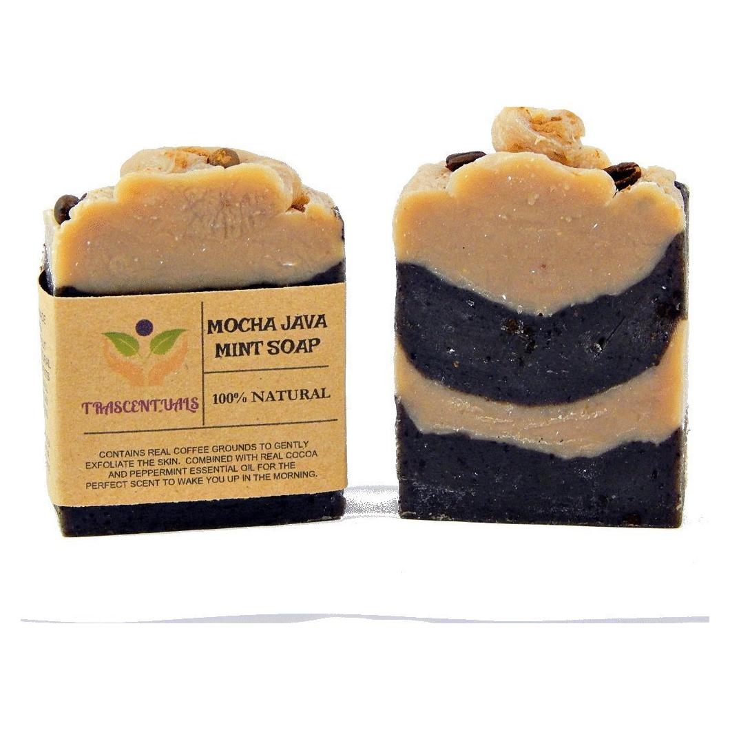 Jabón Exfoliante Natural de Café y Menta Trascentuals 2 Paquete
