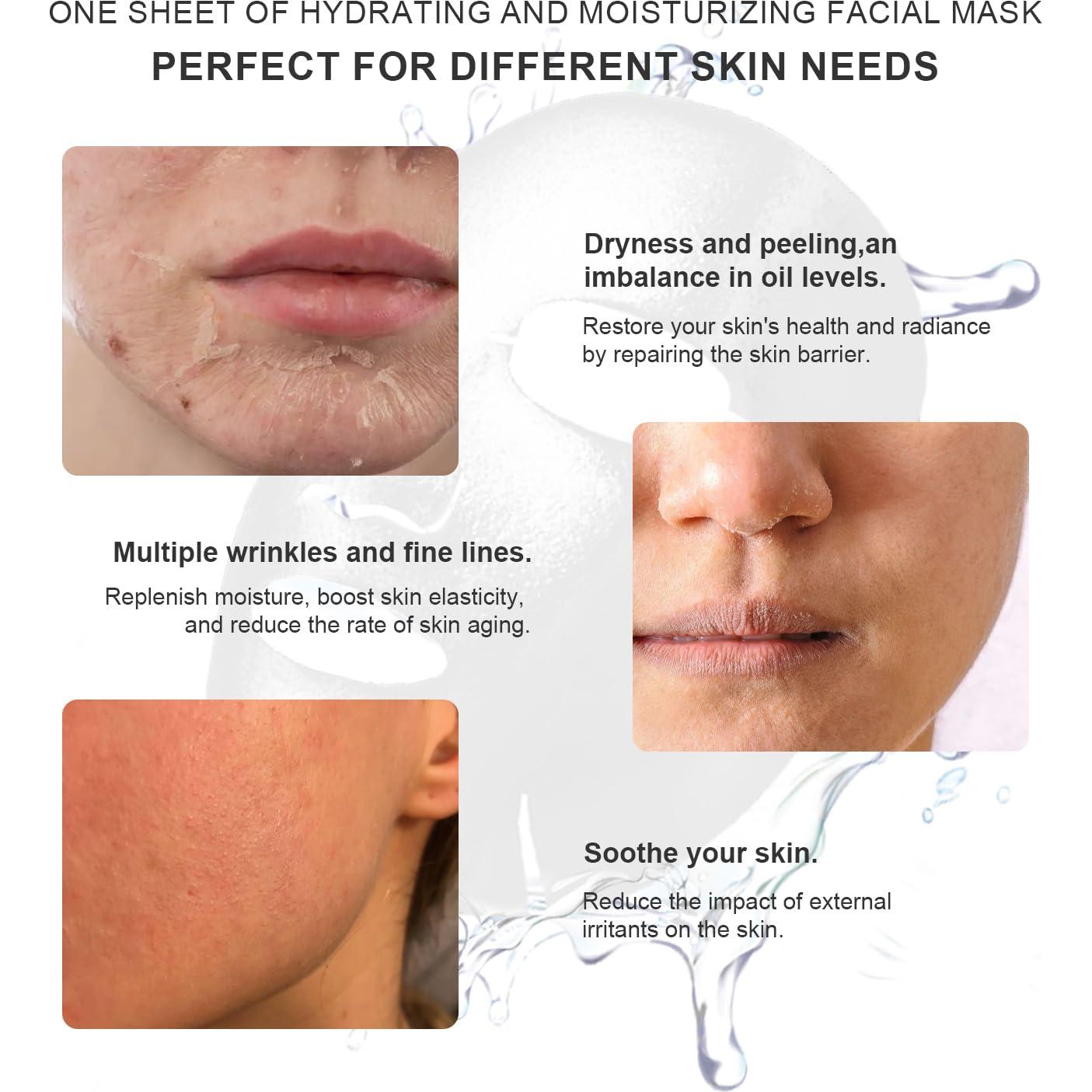 Mascarillas Faciales Yuwaku Arándano Hidratantes 10 Piezas