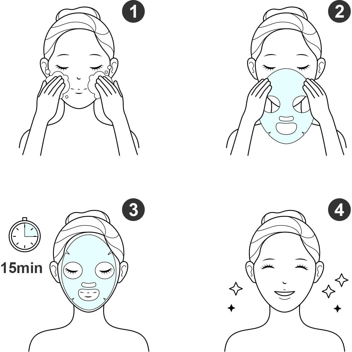 Mascarillas Faciales Yuwaku Arándano Hidratantes 10 Piezas