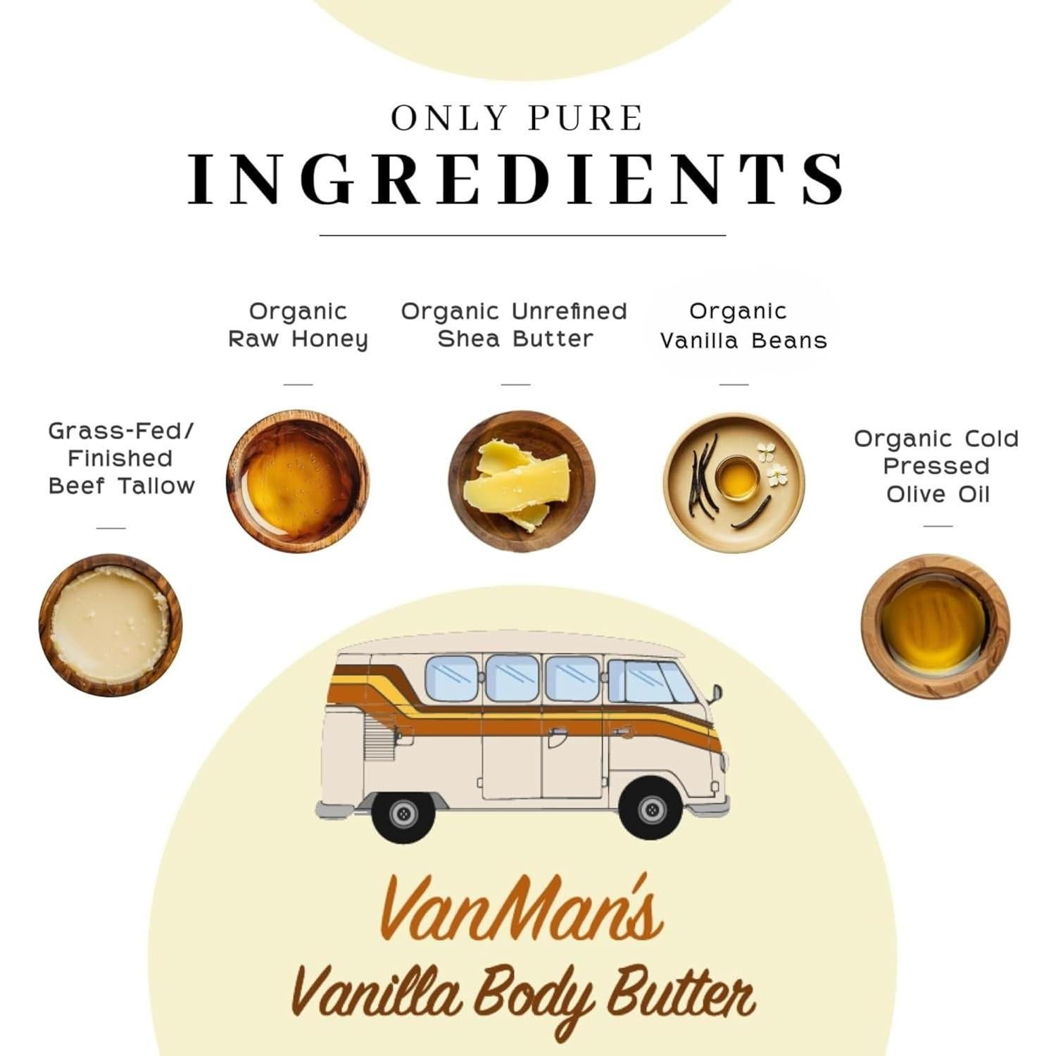 Mantequilla Corporal Batida Vanman 113.4 g - Hidratante de Tallow