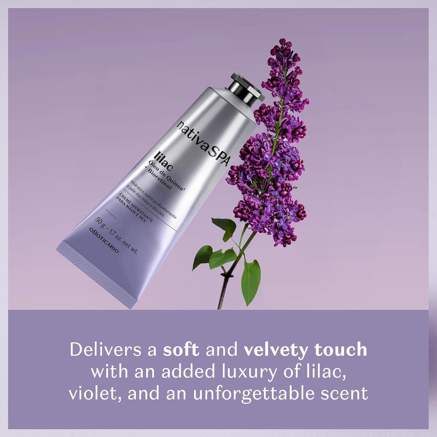 Crema de Manos Nativa SPA O Boticário Lila 48g Hidratante