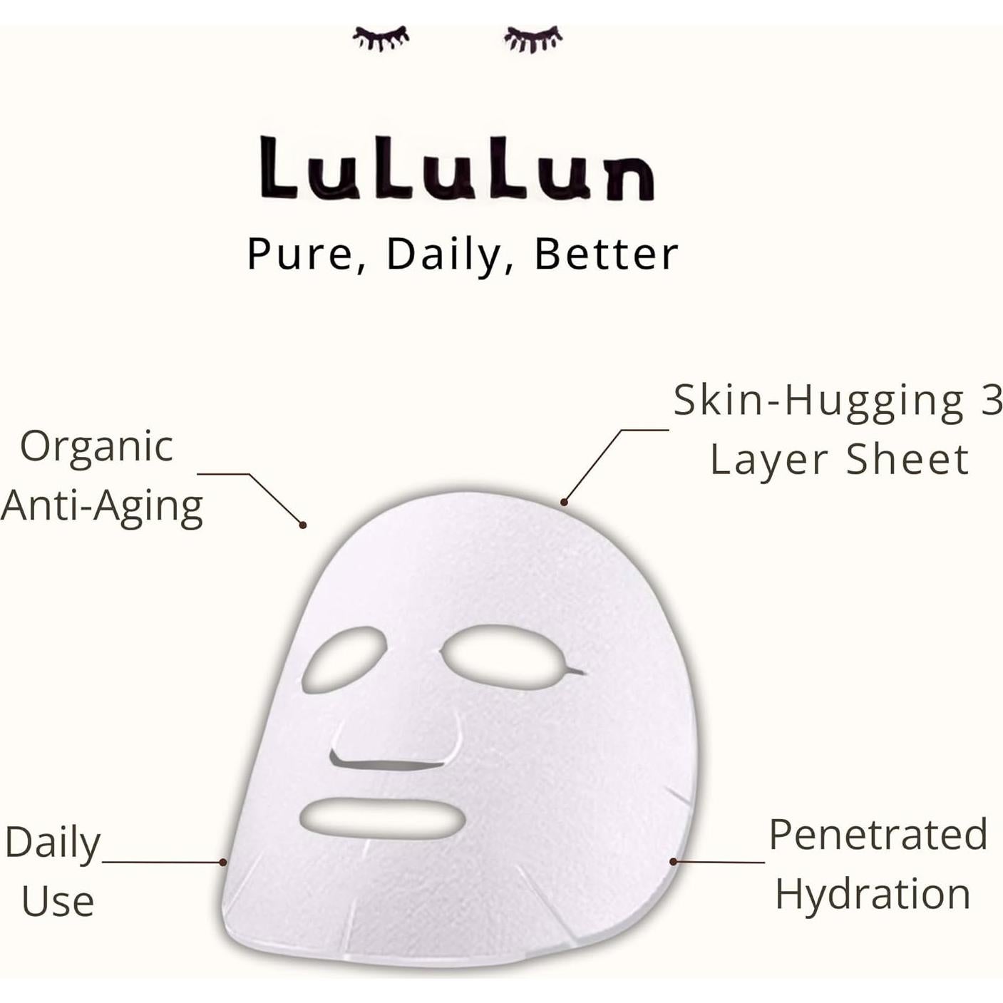 Mascarillas Faciales Lululun 14 EA Antienvejecimiento Hidratantes