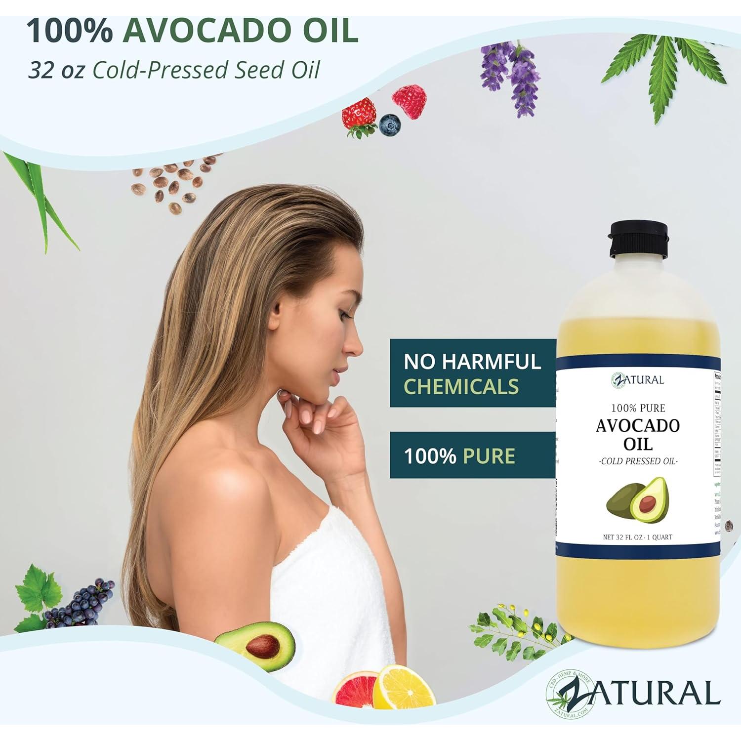 Aceite de Aguacate Zatural 100% Puro 907g Prensado en Frío
