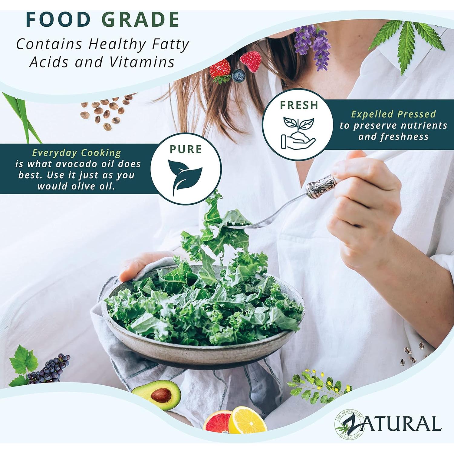 Aceite de Aguacate Zatural 100% Puro 907g Prensado en Frío