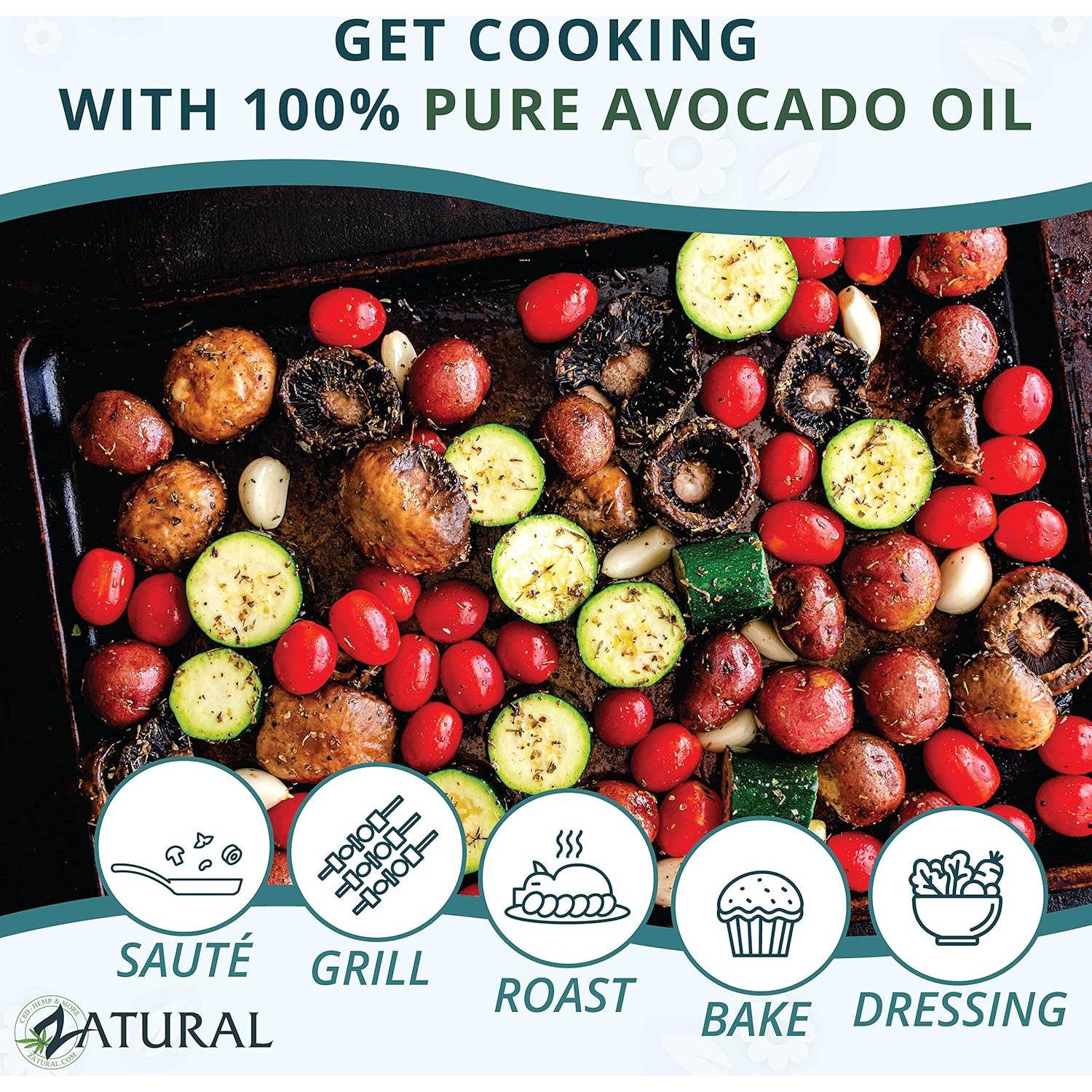 Aceite de Aguacate Zatural 100% Puro 907g Prensado en Frío