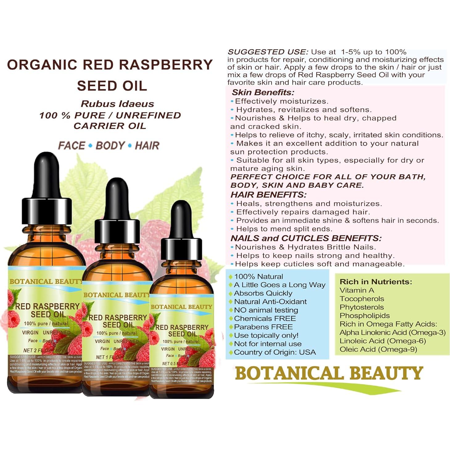 Aceite de Semilla de Frambuesa Roja Orgánico 30 ml - Hidratante Natural