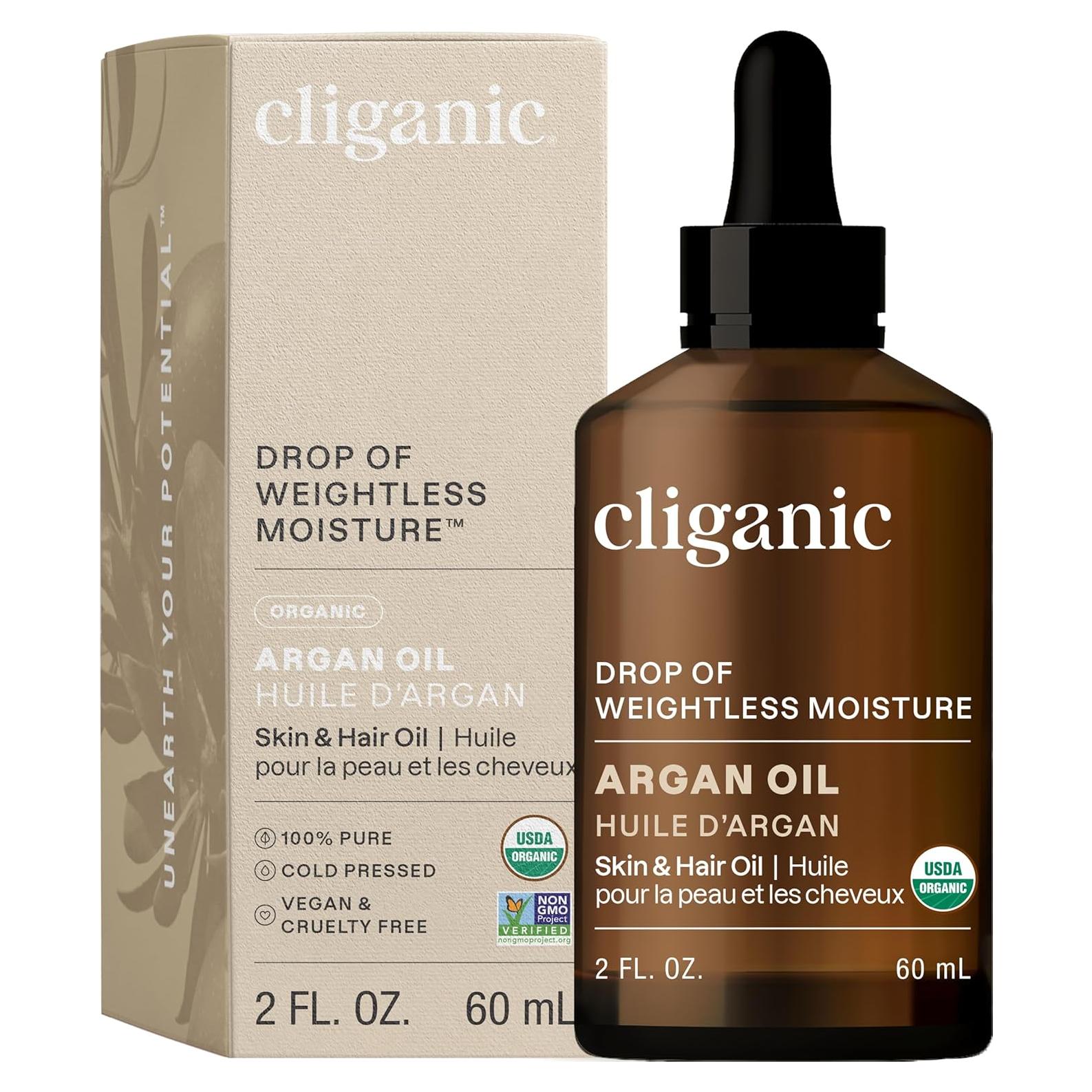Aceite de Argán Orgánico Cliganic 59 ml - Puro para Cabello y Piel