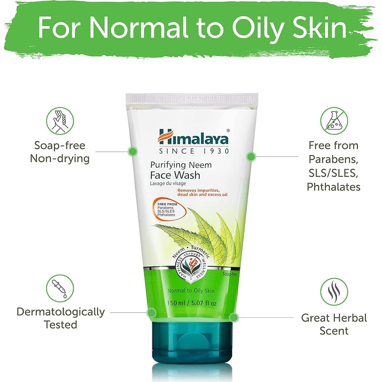 Limpiador Facial Purificante Himalaya Neem 150 mL Vegano