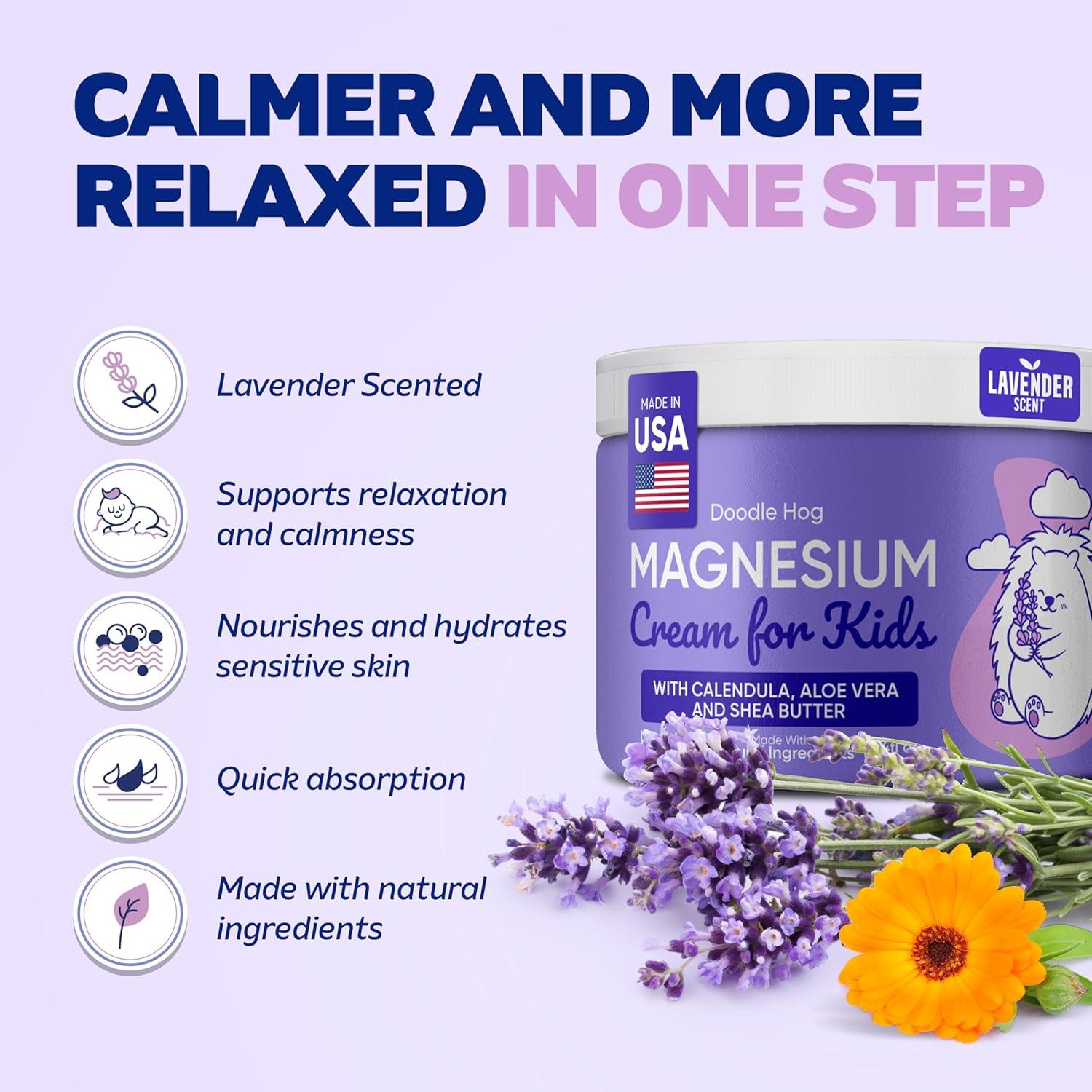 Crema de Magnesio Doodle Hog para Niños 113 g Aroma Lavanda