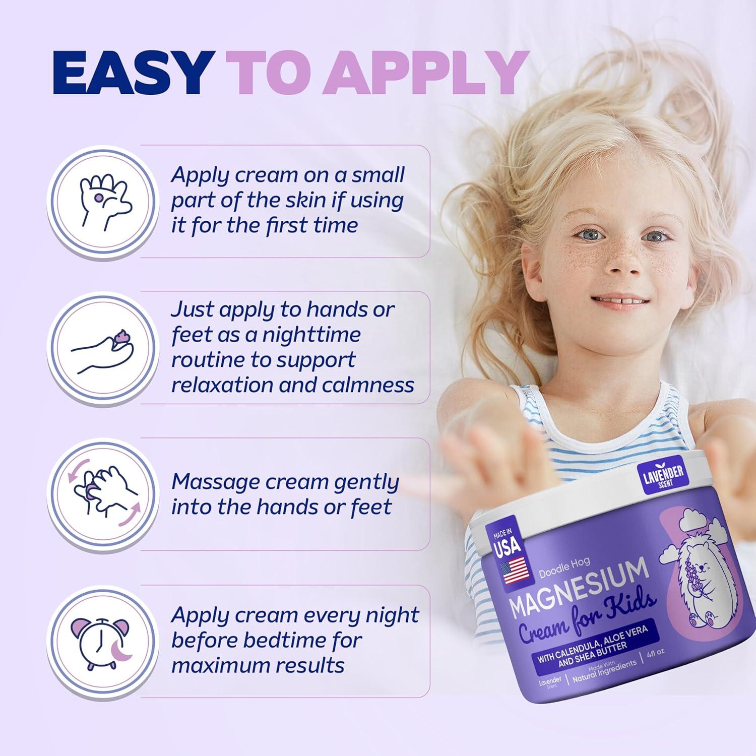 Crema de Magnesio Doodle Hog para Niños 113 g Aroma Lavanda