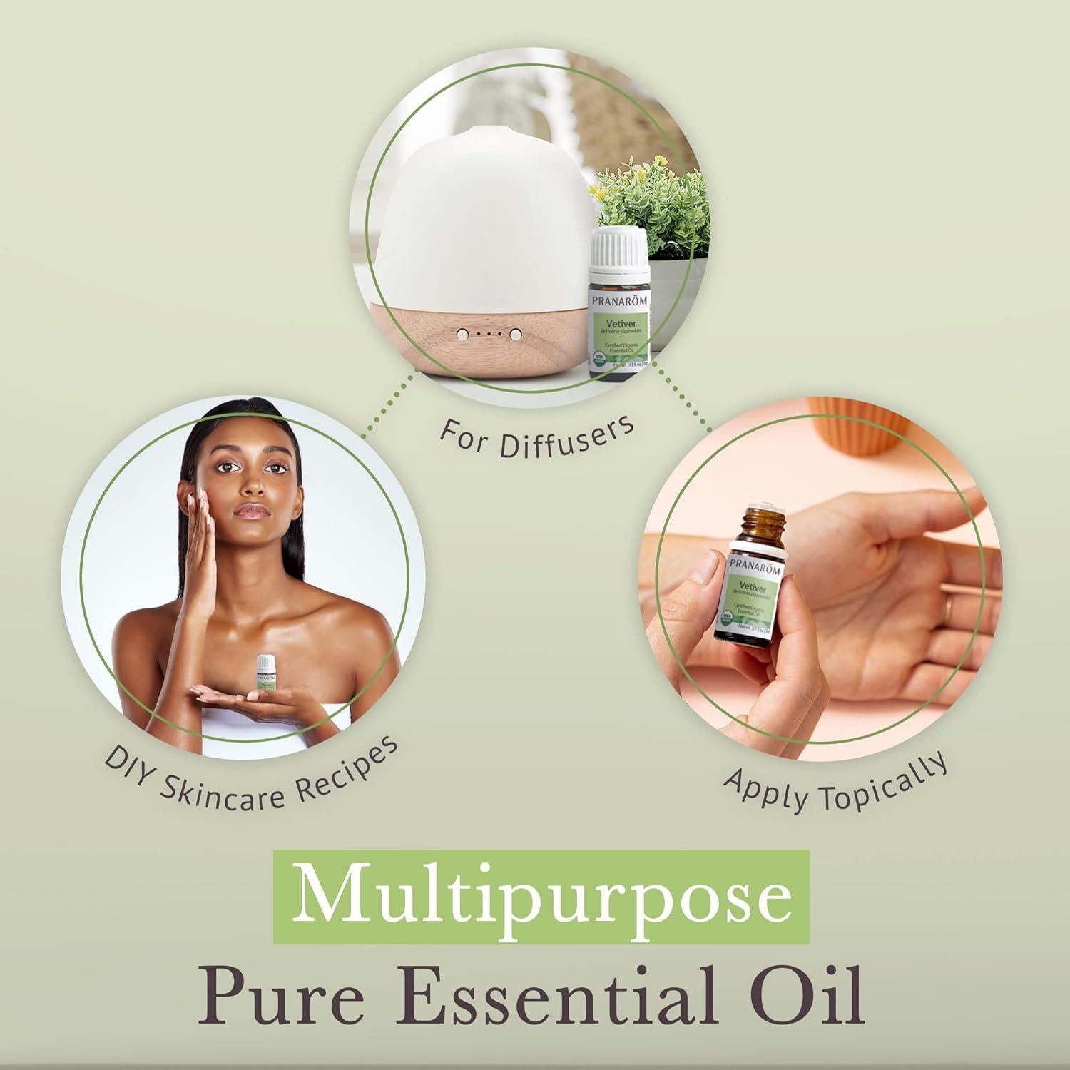 Aceite Esencial de Vetiver Orgánico Pranarom 5ml 100% Puro