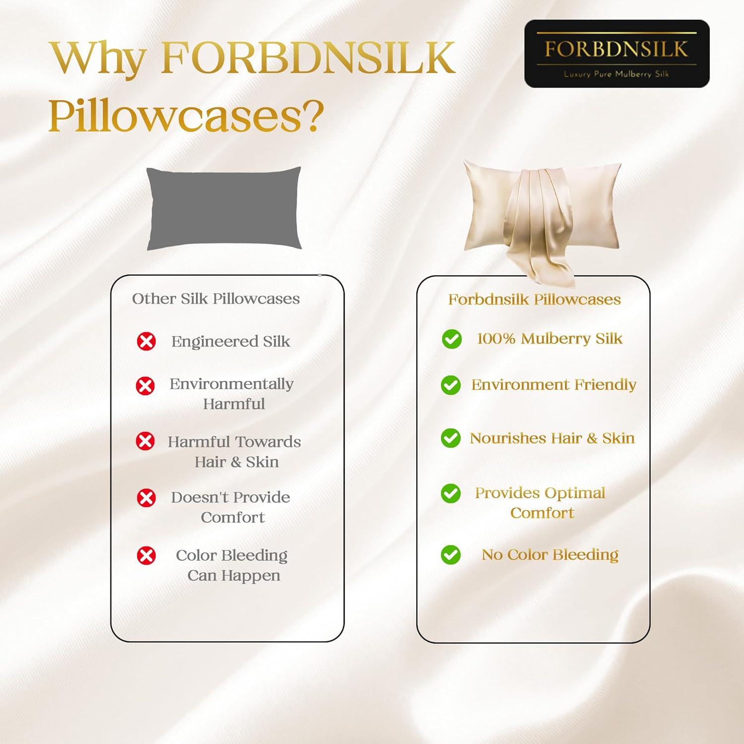 Funda de Almohada de Seda de Morera FORBDNSILK Rey Rosa 30 Momme