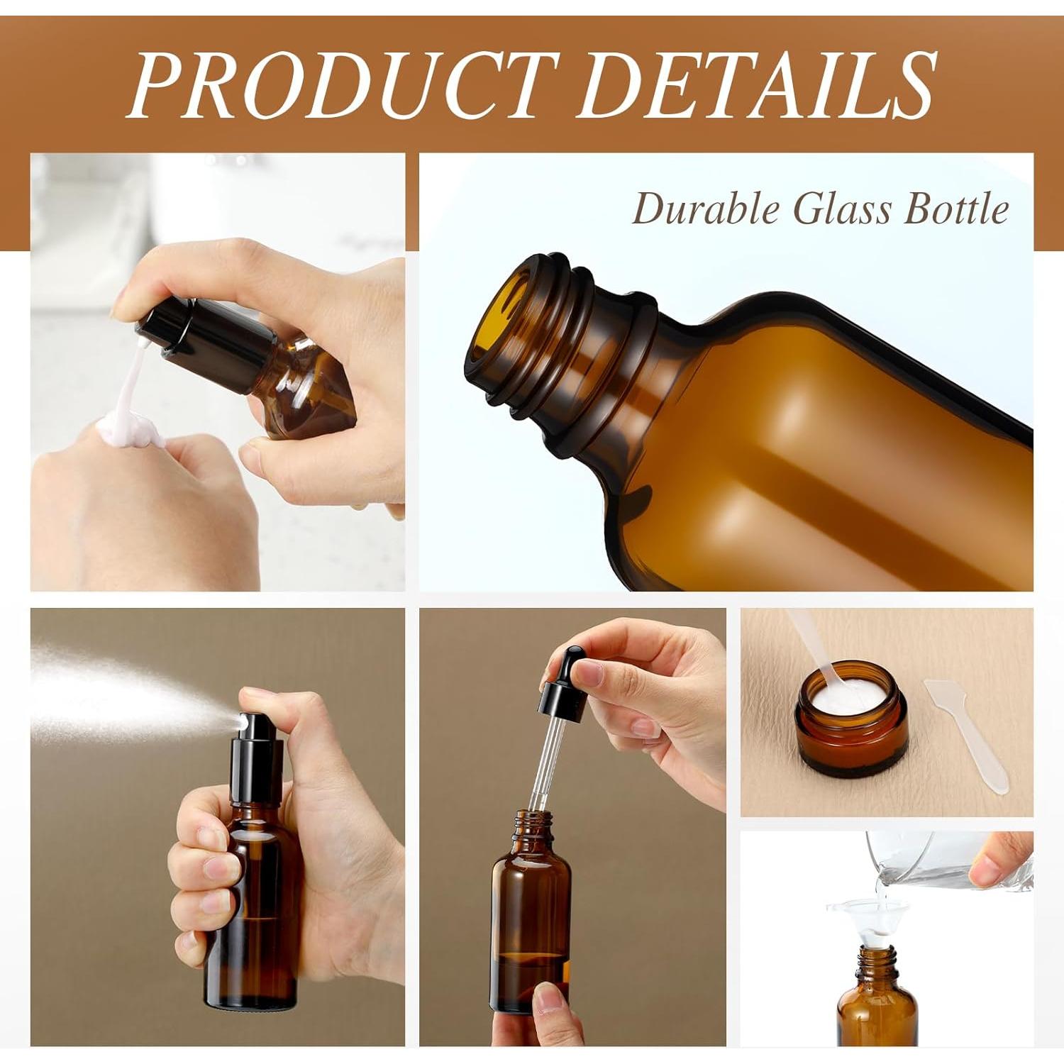 11 Piezas Botellas de Viaje Vidrio Qiyaz con Estuche Duro