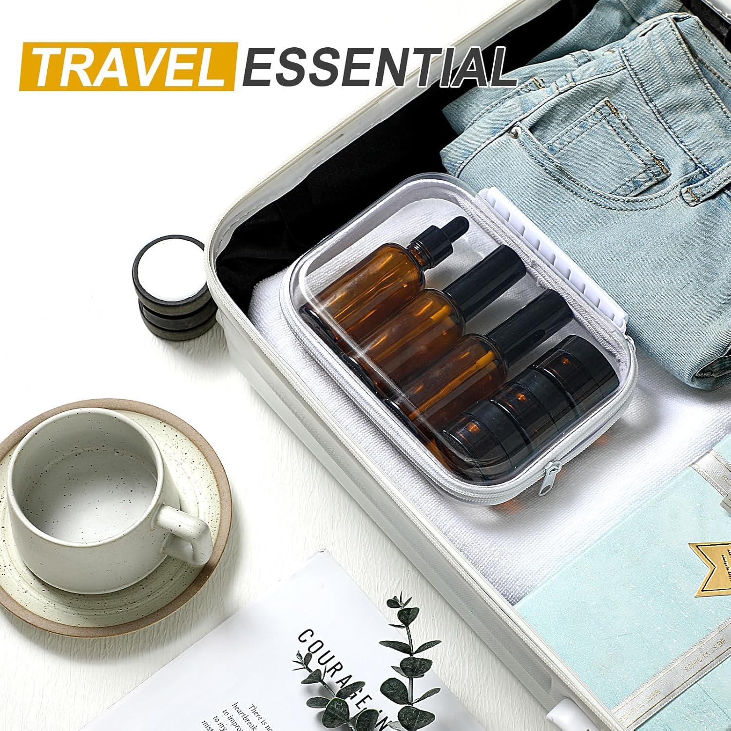 11 Piezas Botellas de Viaje Vidrio Qiyaz con Estuche Duro