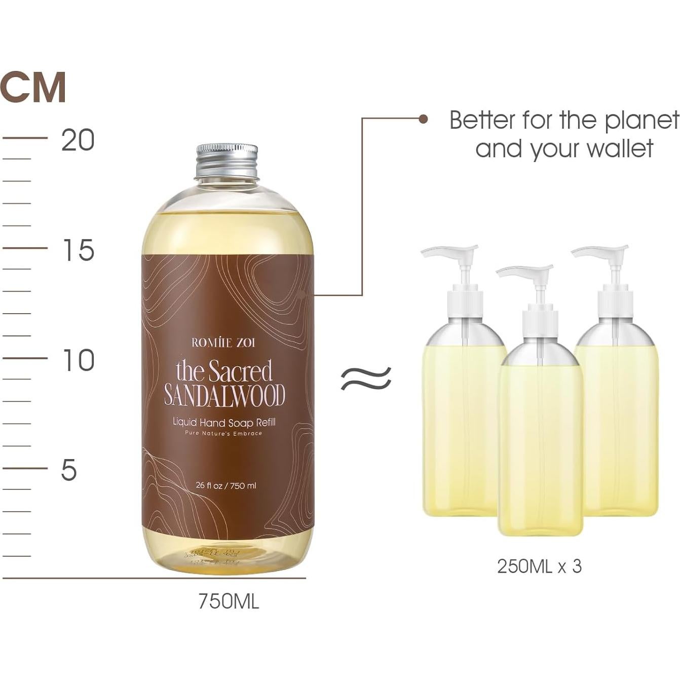 Juego de Recarga Jabón de Manos Líquido ROMIIE ZOI - 3 Paquetes 26 Oz