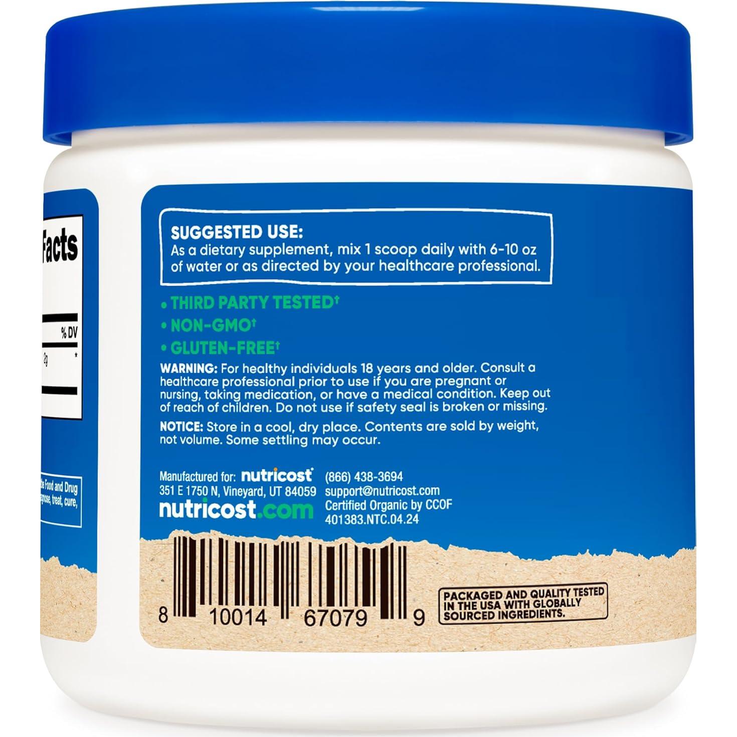 Polvo de Cordyceps Orgánico Nutricost 100g - Certificado USDA