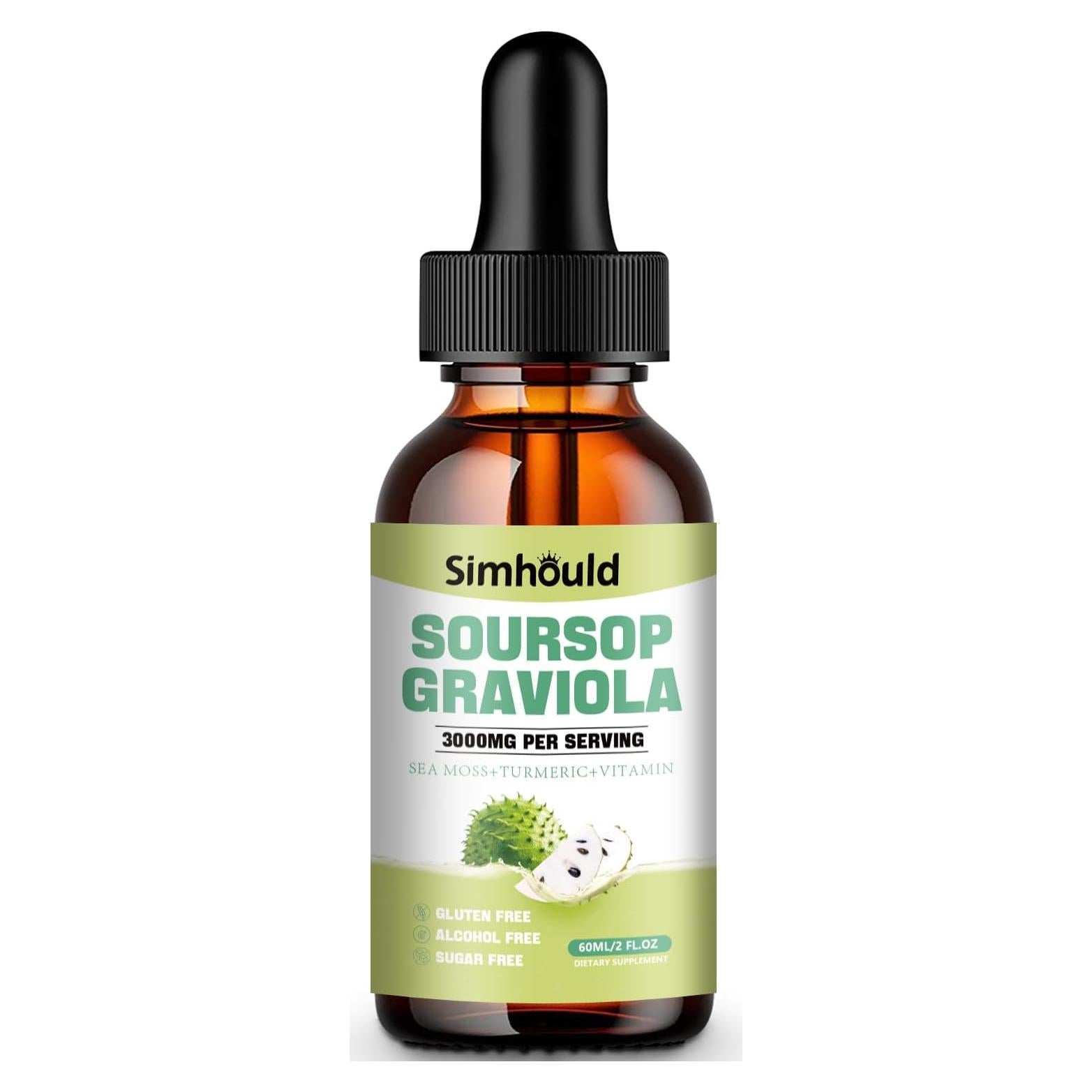 Gotas Líquidas de Graviola Soursop 3000MG - Simhould 59.15ml