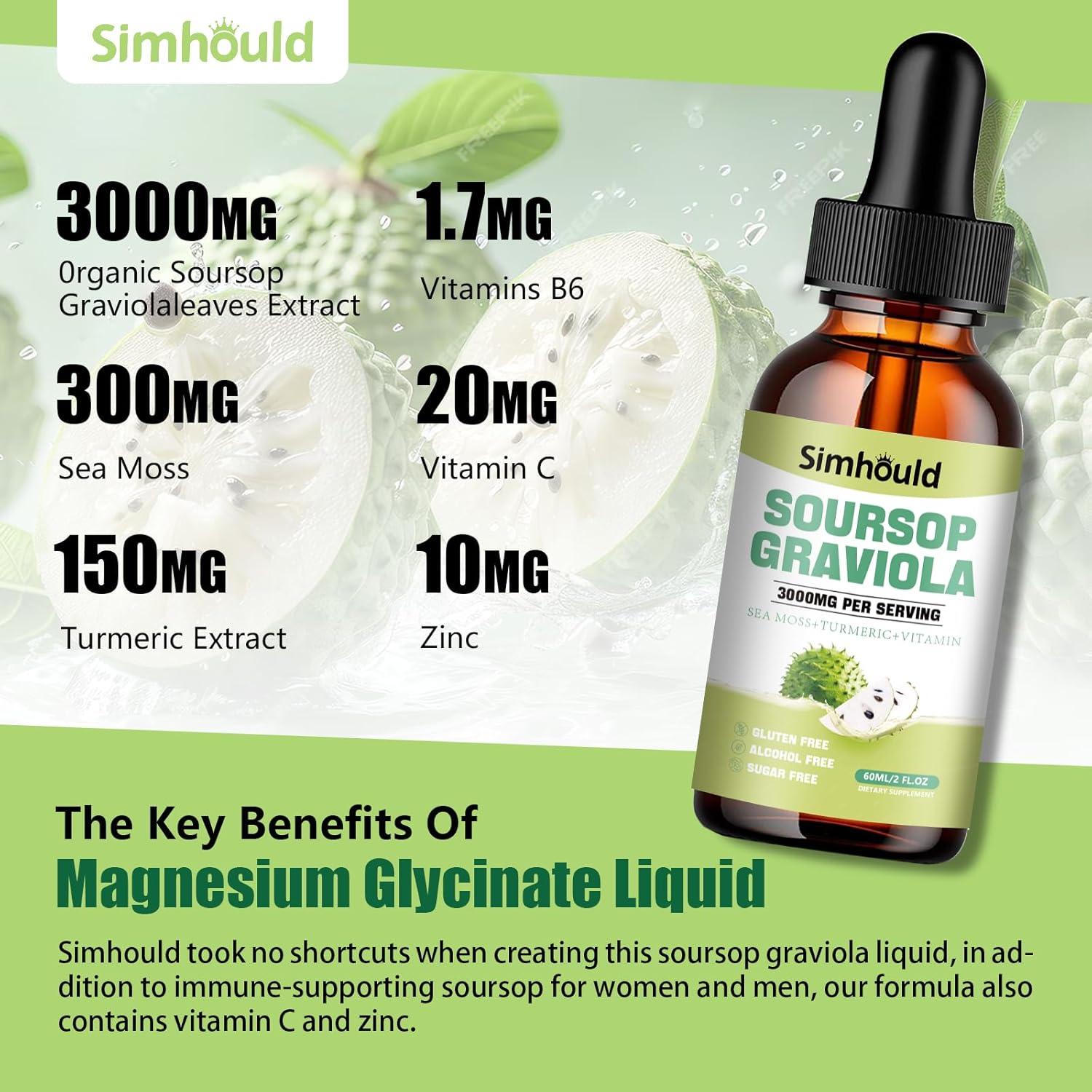 Gotas Líquidas de Graviola Soursop 3000MG - Simhould 59.15ml