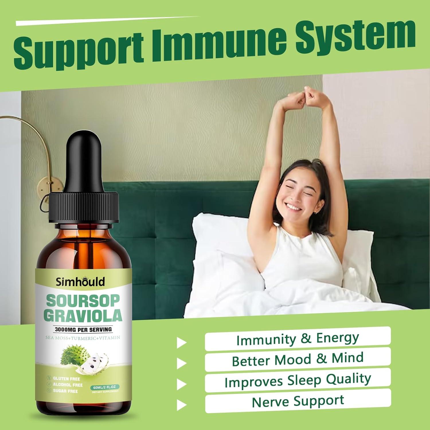 Gotas Líquidas de Graviola Soursop 3000MG - Simhould 59.15ml