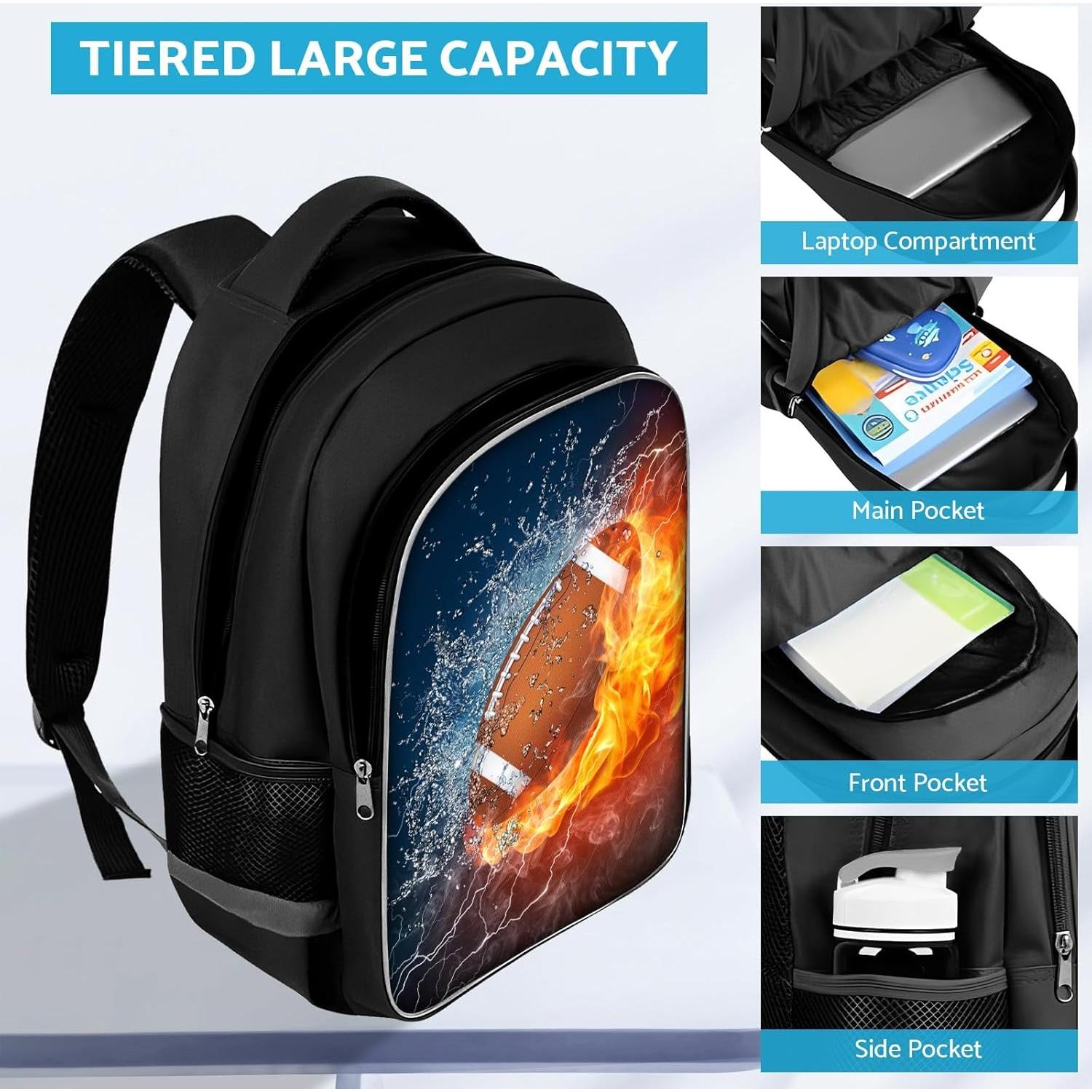 Mochila Escolar TILYTADLY Fútbol Americano 43 cm 20 Litros