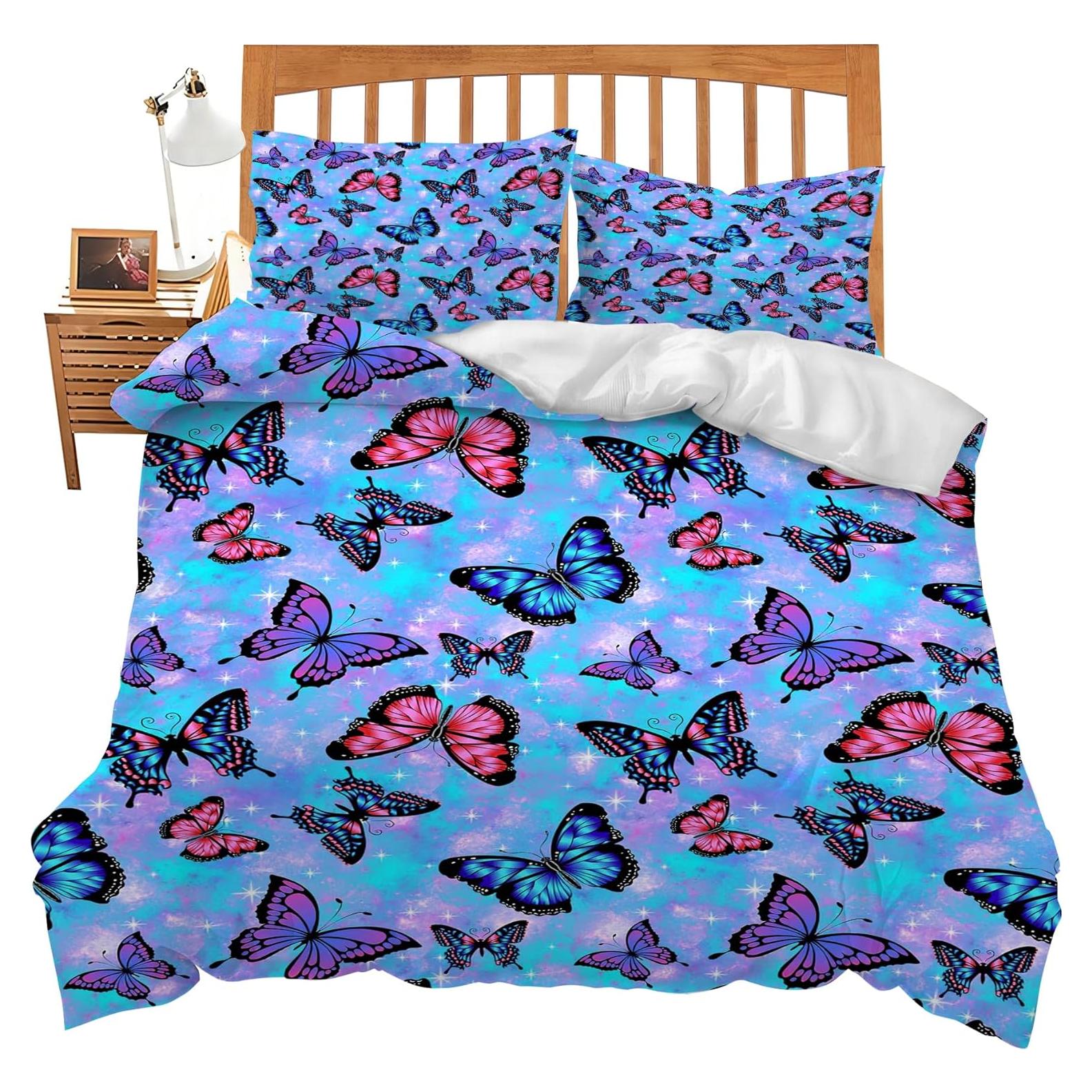 Juego de Ropa de Cama UIAMT Mariposas Individual 68x90 cm