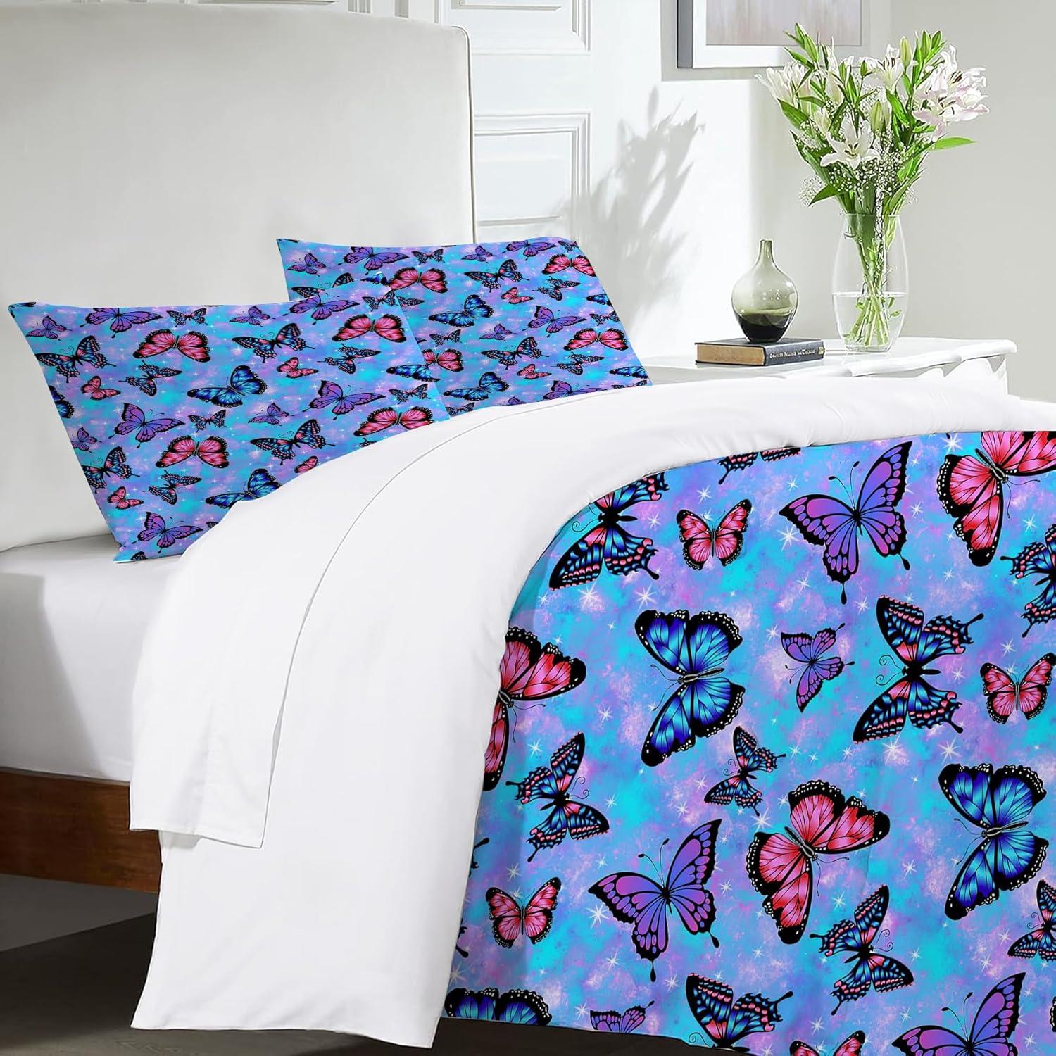 Juego de Ropa de Cama UIAMT Mariposas Individual 68x90 cm