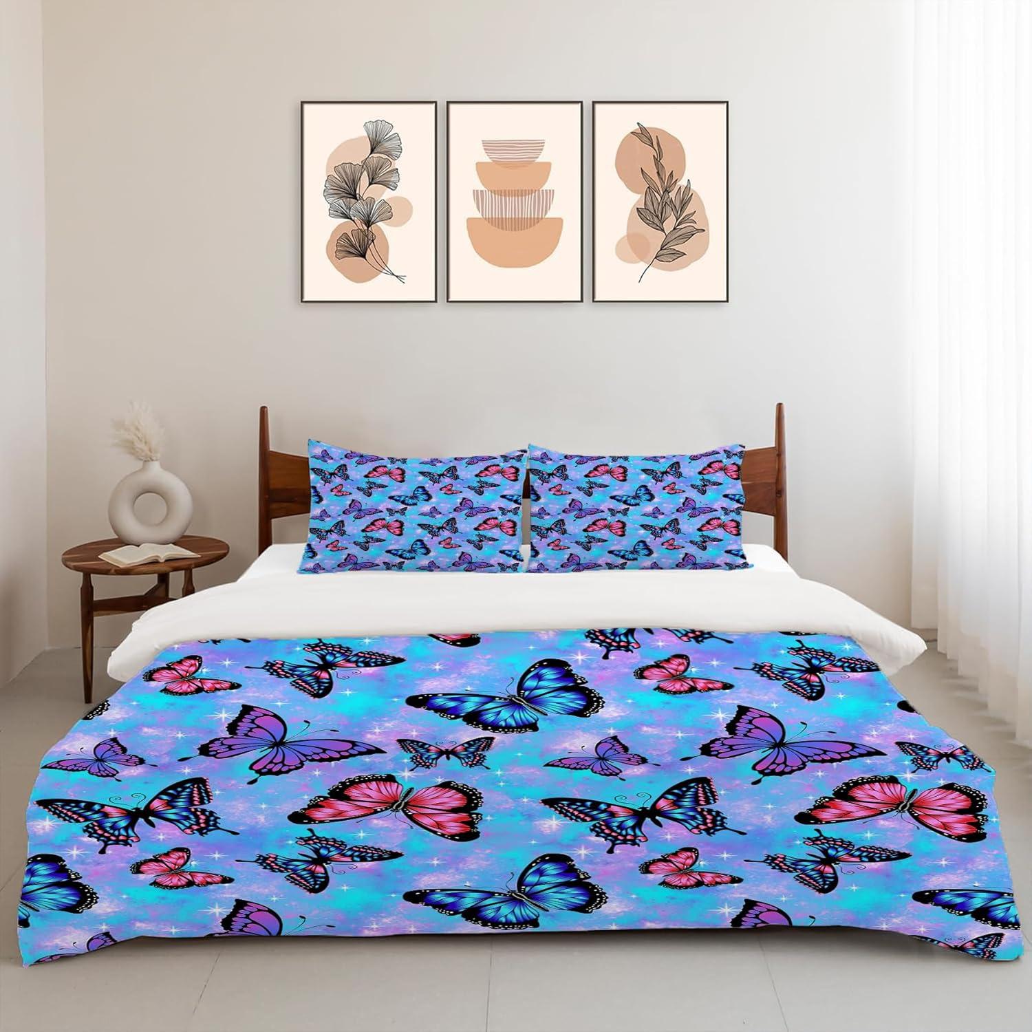 Juego de Ropa de Cama UIAMT Mariposas Individual 68x90 cm
