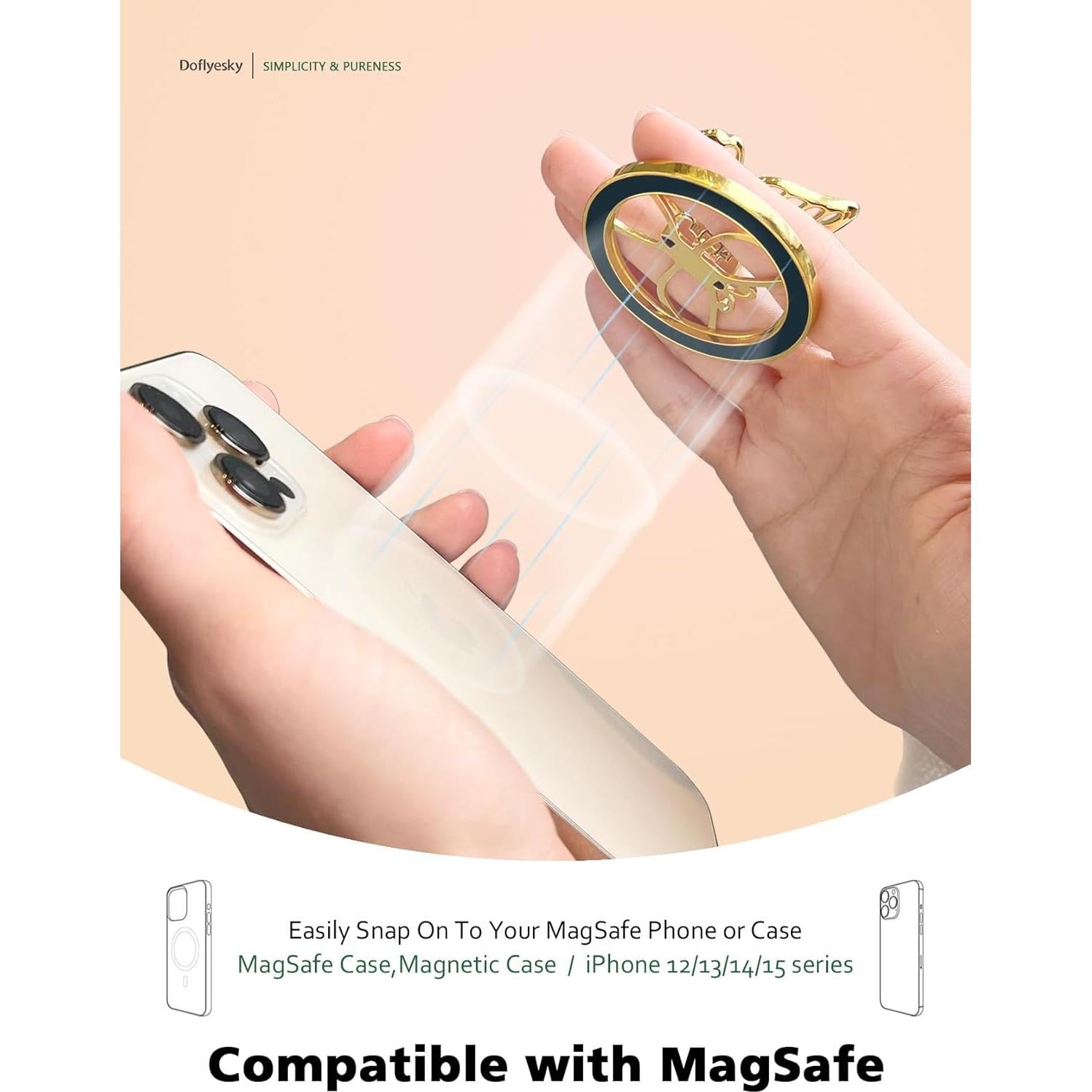 Soporte Magnético para Teléfono Doflyesky Mariposa Oro Negro