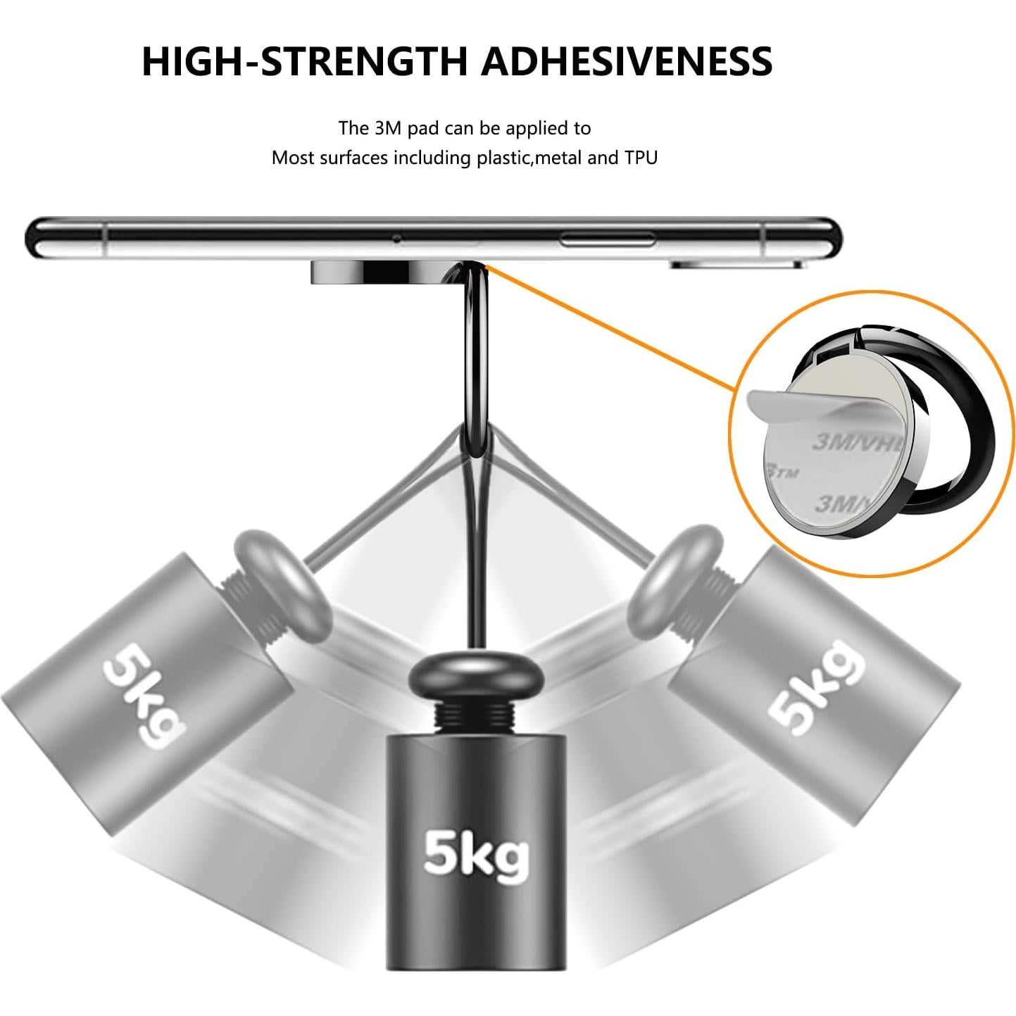 Soporte Anillo para Teléfono MAXBUS 360° Magnético Negro