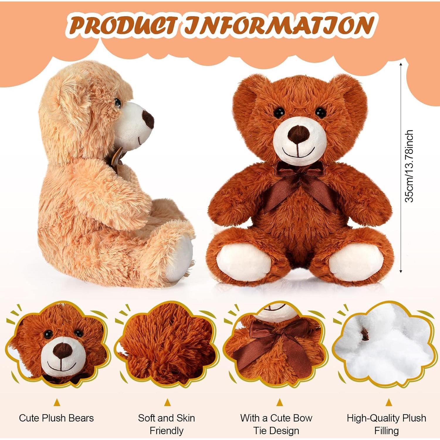 Osos de Peluche Suaves HyDren 9 Pcs 35.5 cm Regalo