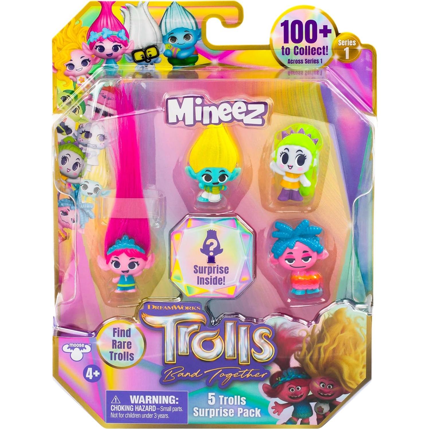 Paquete Sorpresa de 5 Trolls Mineez DreamWorks - Figuras Coleccionables