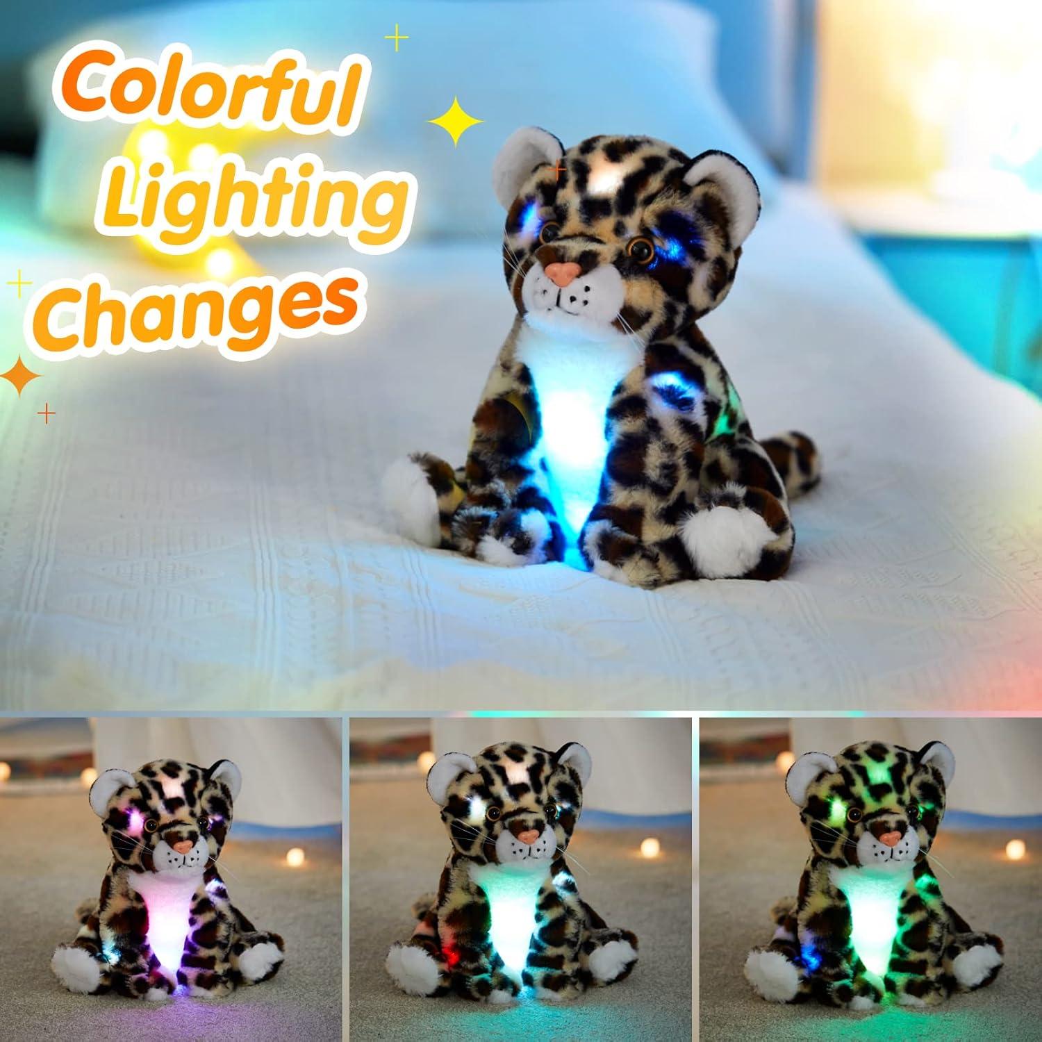 Peluches iluminados Bstaofy Cheetah 25 cm LED para niños
