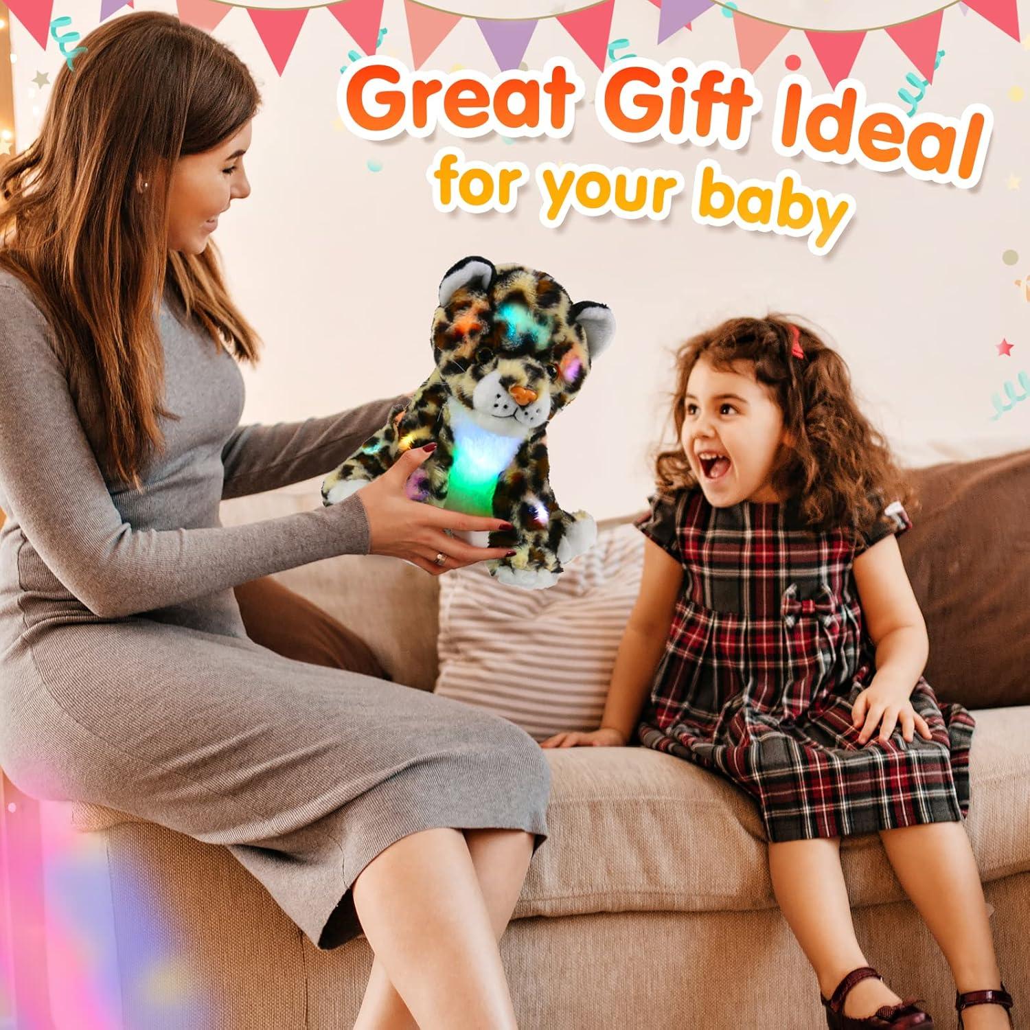 Peluches iluminados Bstaofy Cheetah 25 cm LED para niños