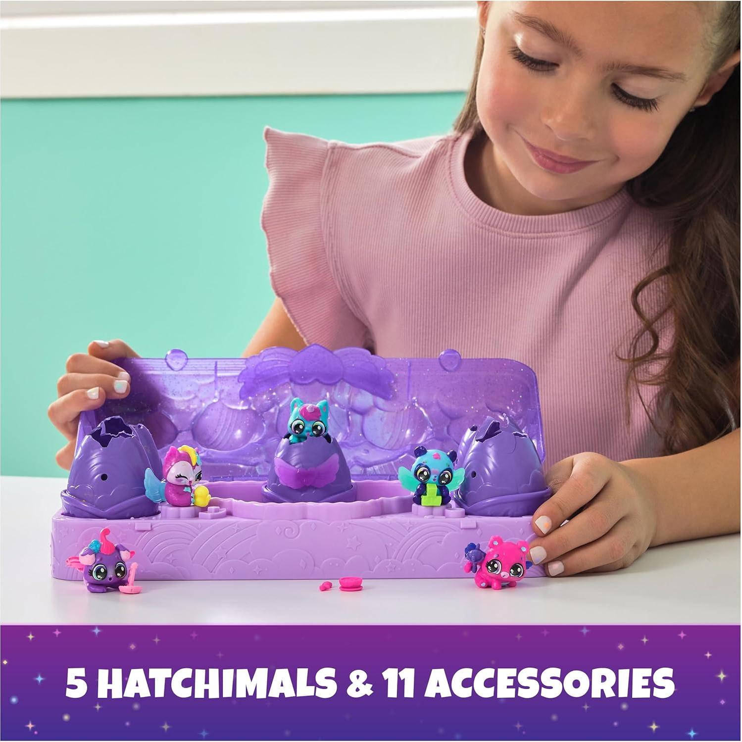 Hatchimals Alive Cartón de Huevo Arcoíris Neón con 5 Figuras
