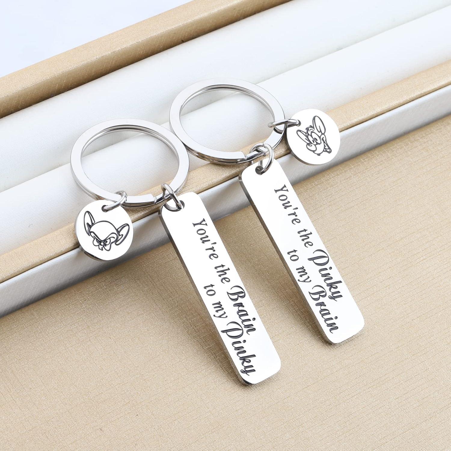 Llavero Inspirador KEYCHIN Eres el Cerebro de Mi Pinky 5cm