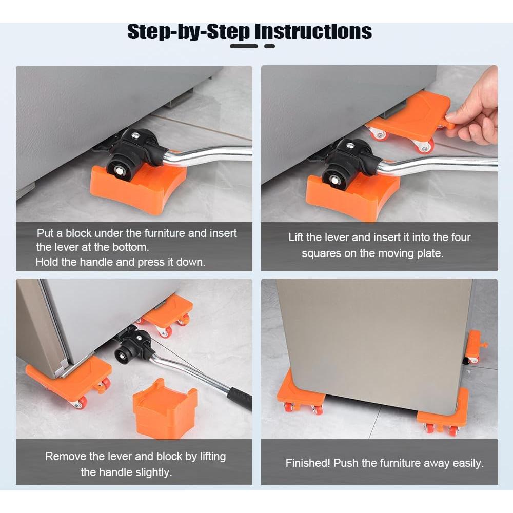 Juego de Mover Muebles Loyala 9 Piezas Naranja 308 kg