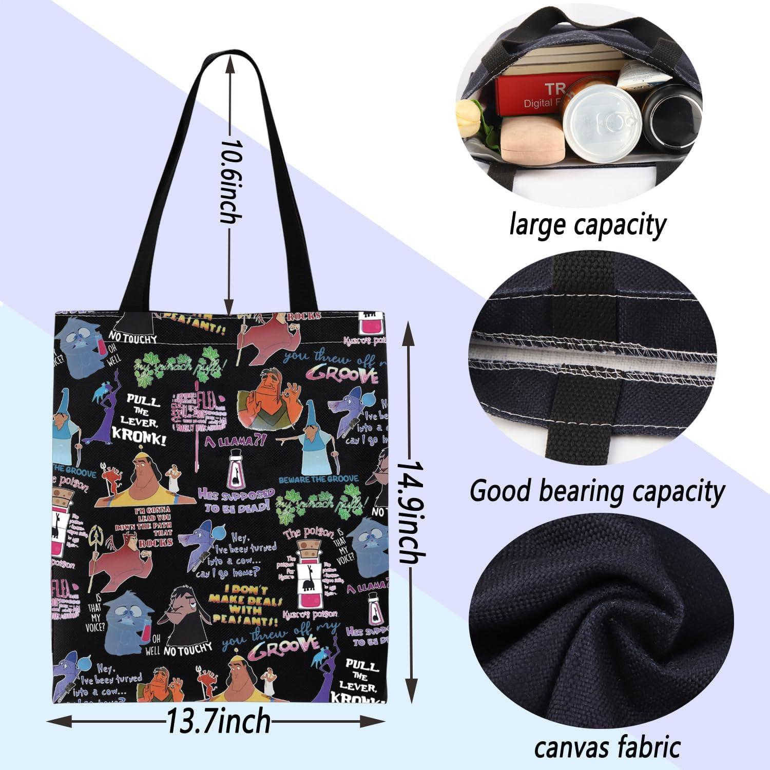 Bolsa de Mano de Lona Kuzco Cartoon 37.8x34.8cm Reutilizable