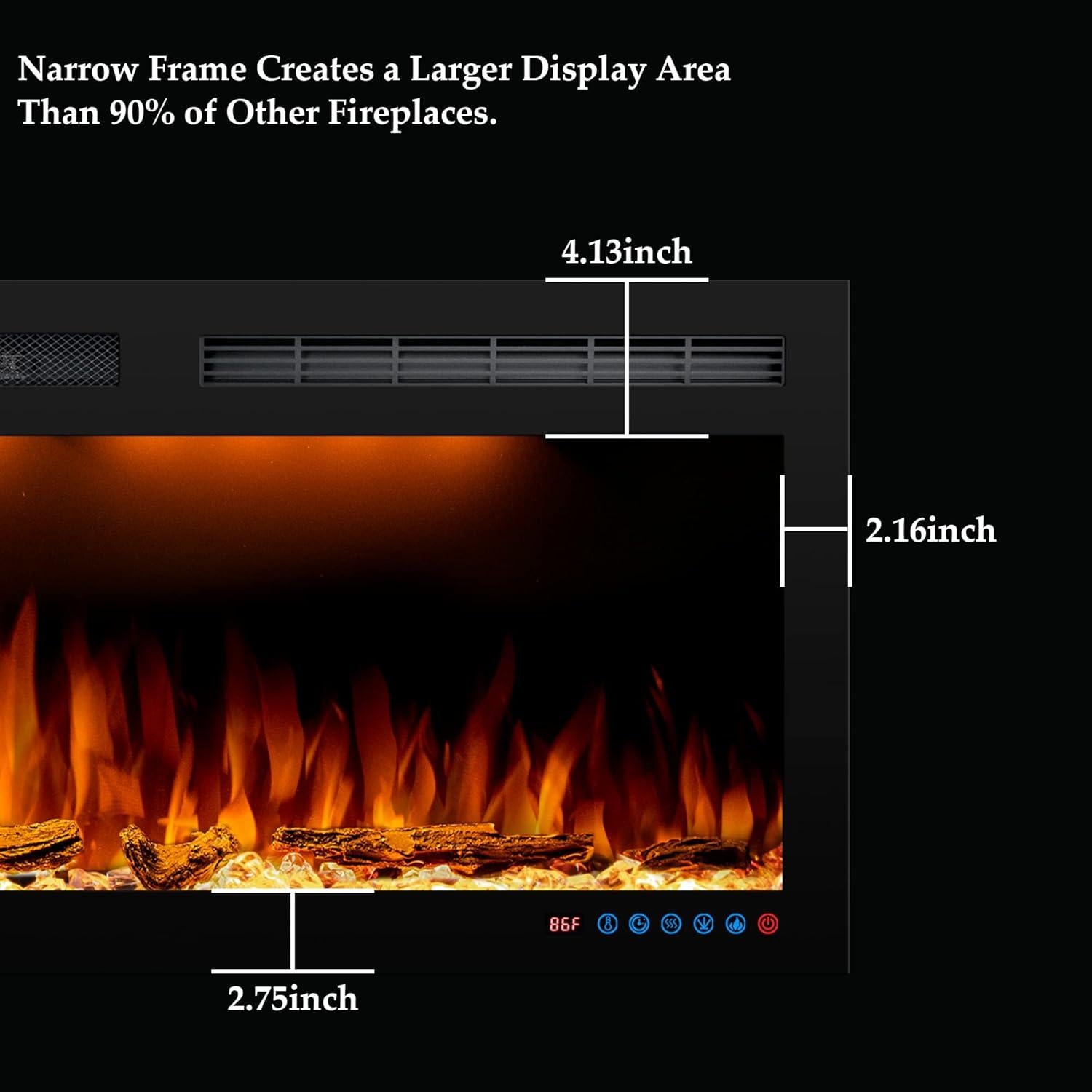 Chimenea Eléctrica Dreamflame 101.6 cm Negra con Control Remoto
