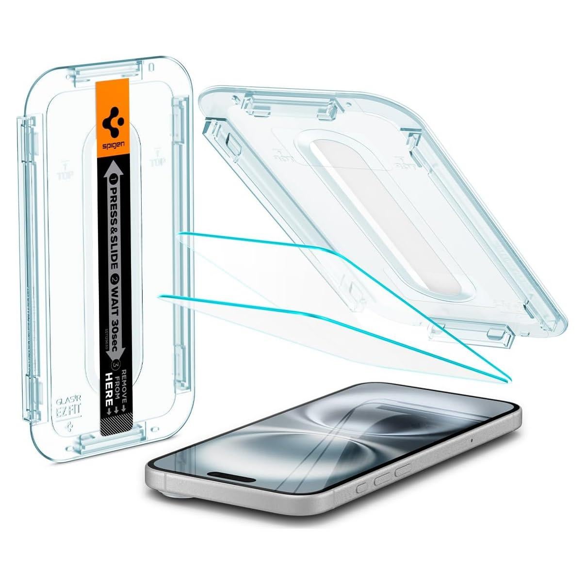 Protector de Pantalla Vidrio Templado Spigen iPhone 16/15 Plus [2 Unidades]