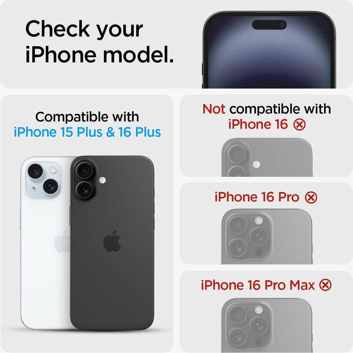 Protector de Pantalla Vidrio Templado Spigen iPhone 16/15 Plus [2 Unidades]