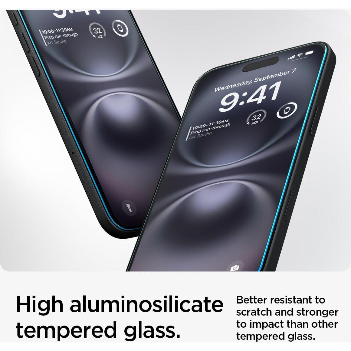 Protector de Pantalla Vidrio Templado Spigen iPhone 16/15 Plus [2 Unidades]