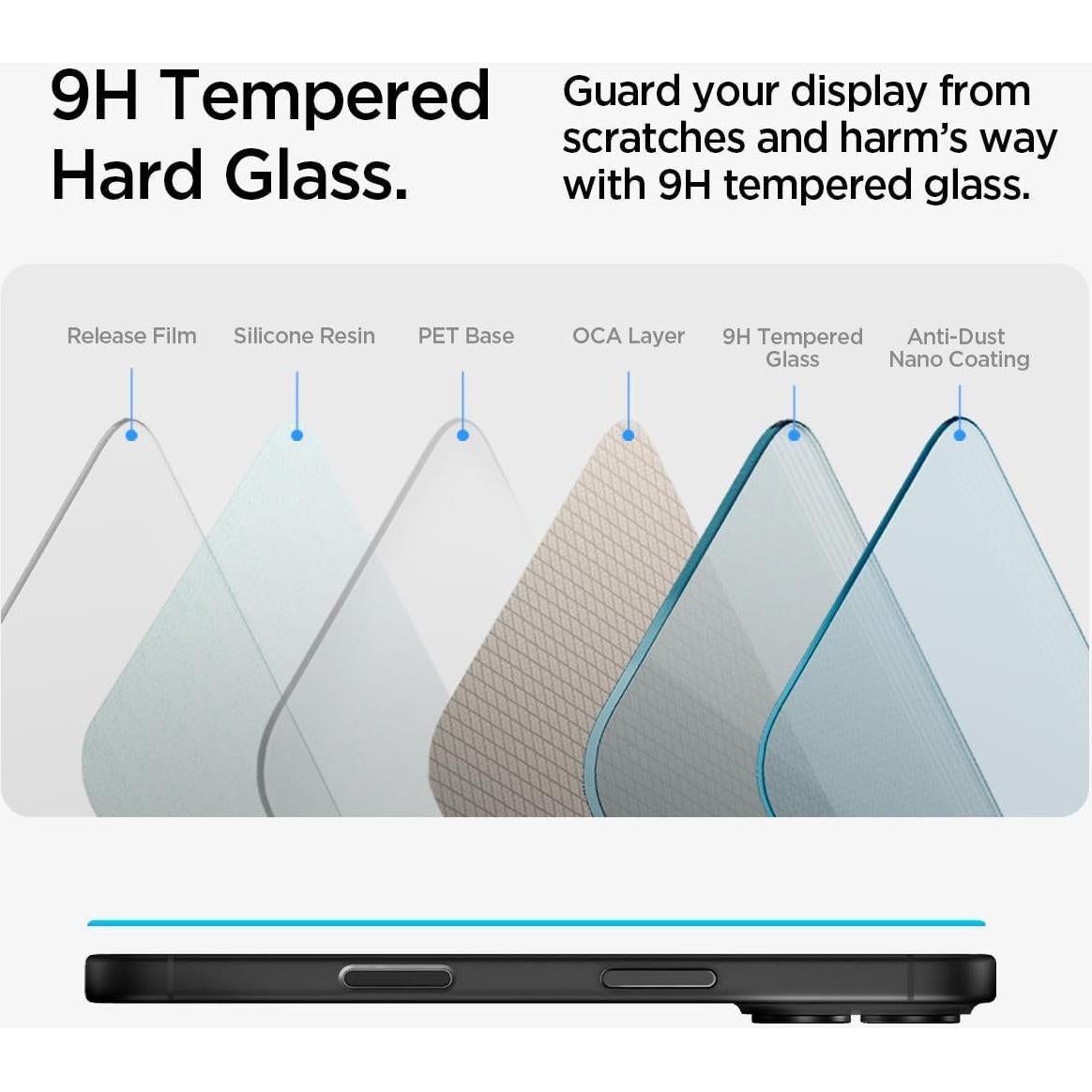 Protector de Pantalla Vidrio Templado Spigen iPhone 16/15 Plus [2 Unidades]