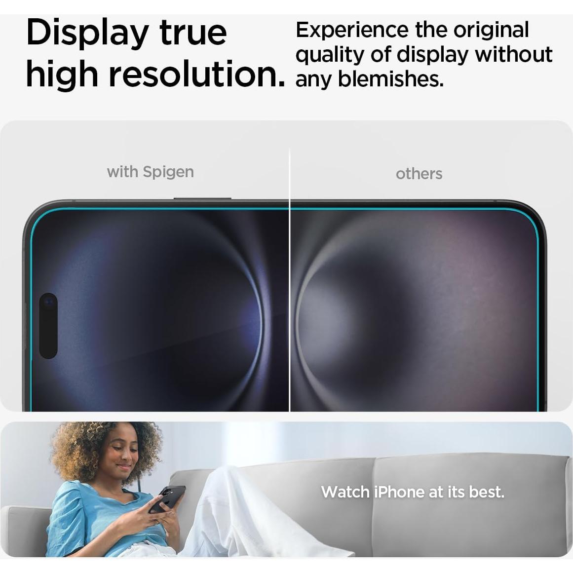 Protector de Pantalla Vidrio Templado Spigen iPhone 16/15 Plus [2 Unidades]