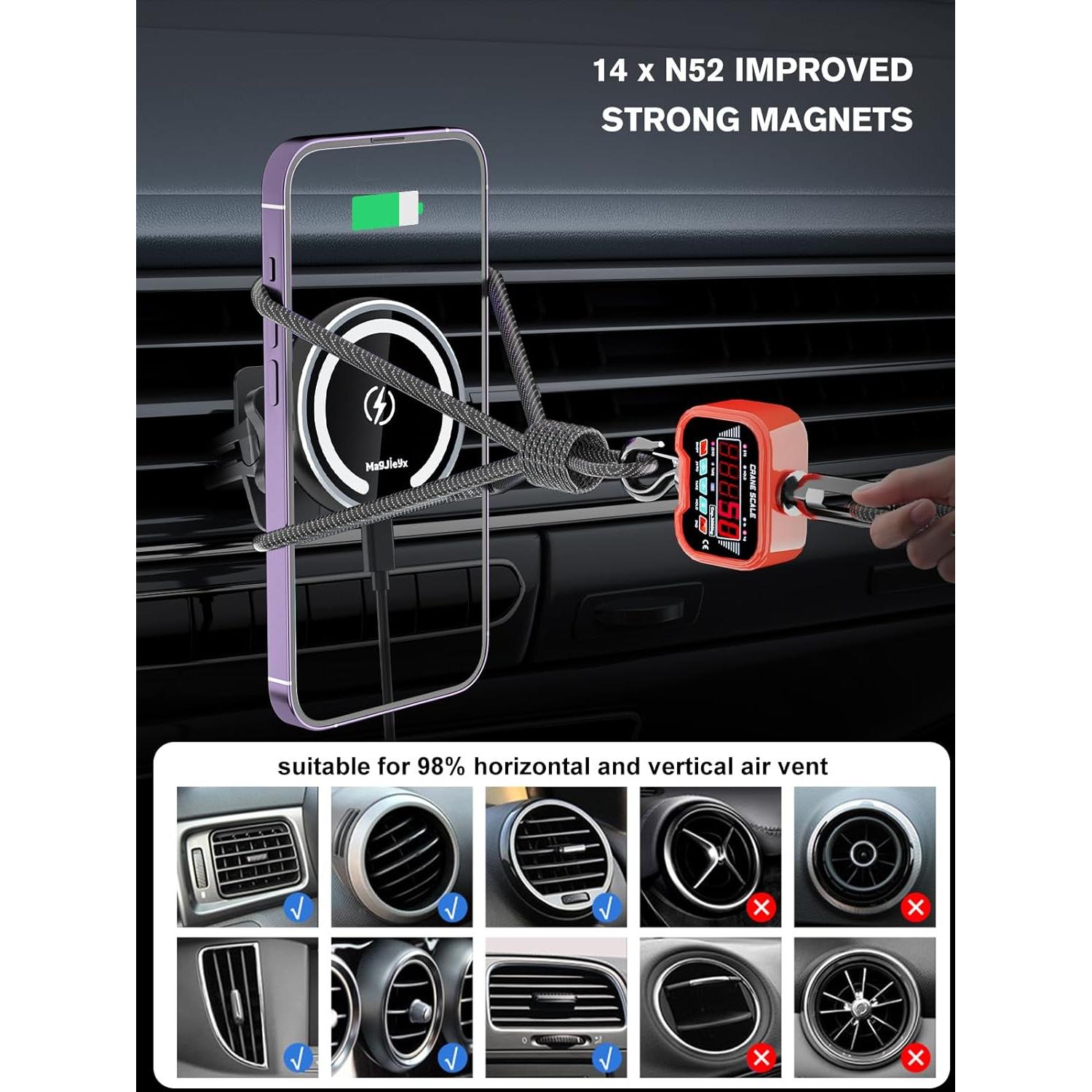 Cargador de coche Magsafe MAGJIEYX 36W carga rápida