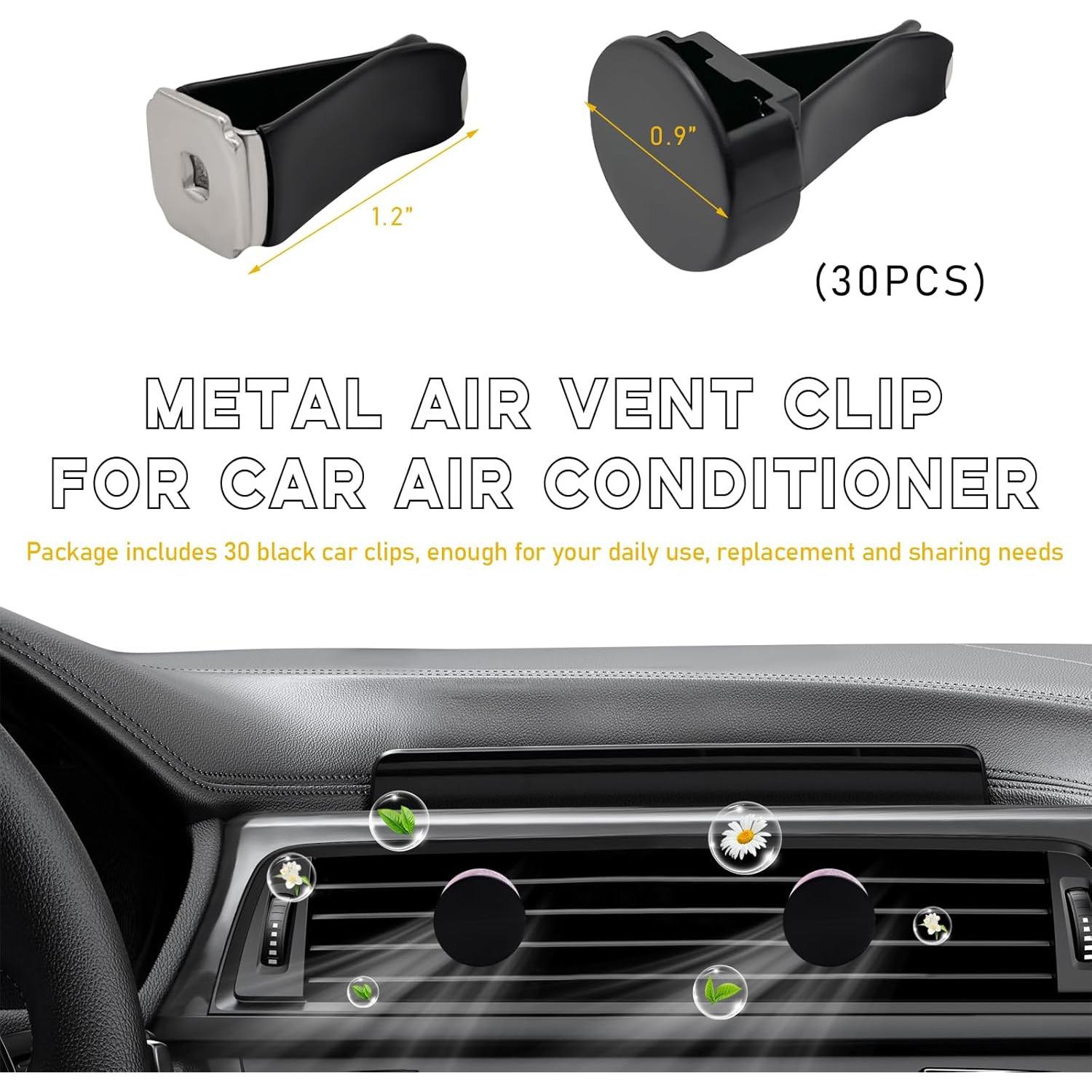 30 Clips de Metal para Ventilación de Aire de Coche Ohleats