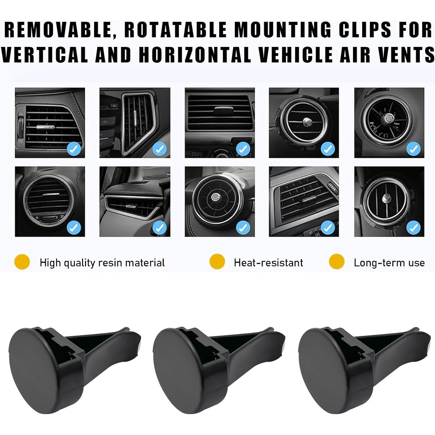 30 Clips de Metal para Ventilación de Aire de Coche Ohleats