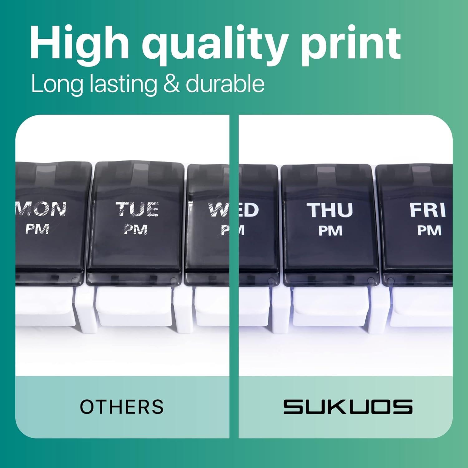 Organizador de Pastillas Semanal Sukuos AM PM 7 Días - Fácil Apertura