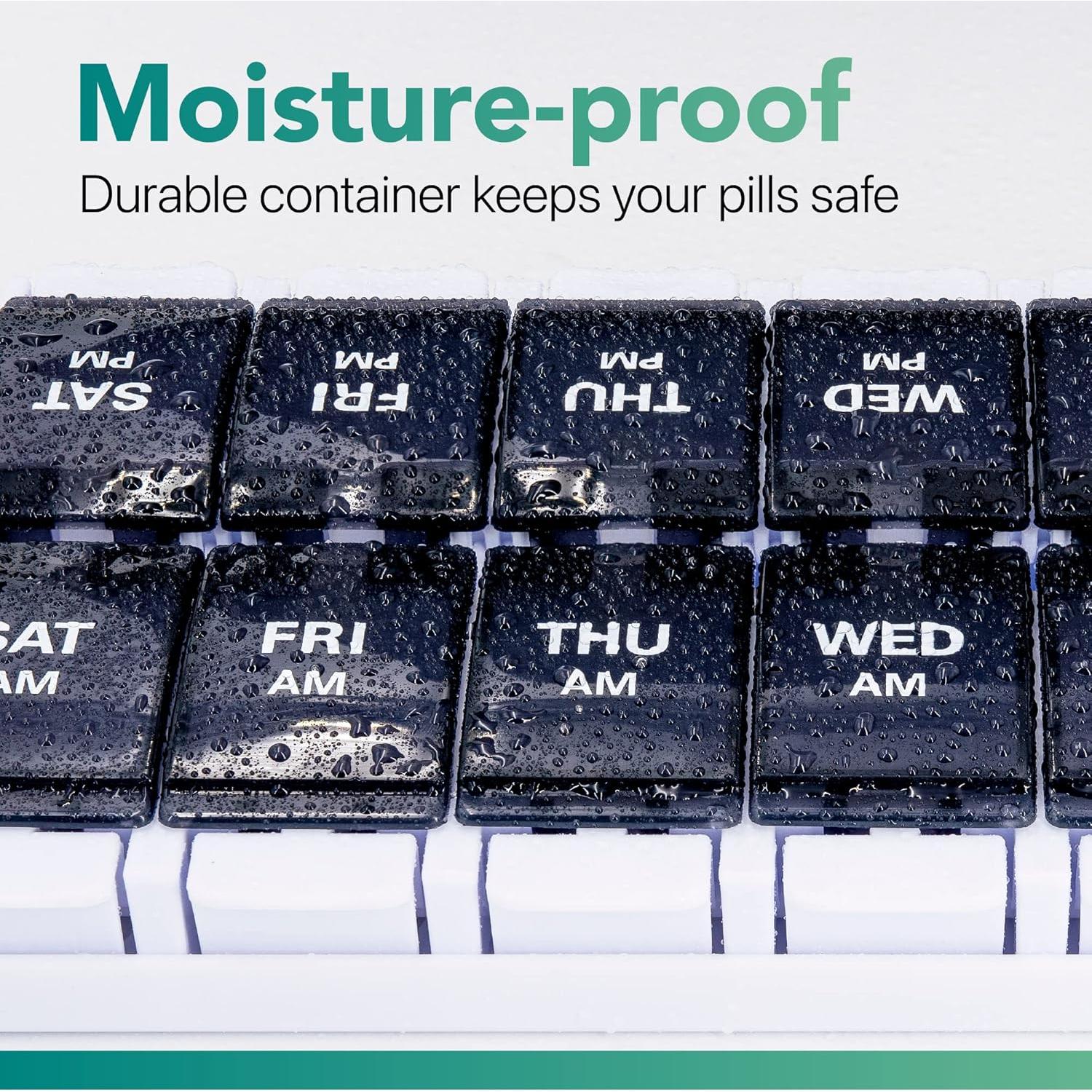 Organizador de Pastillas Semanal Sukuos AM PM 7 Días - Fácil Apertura
